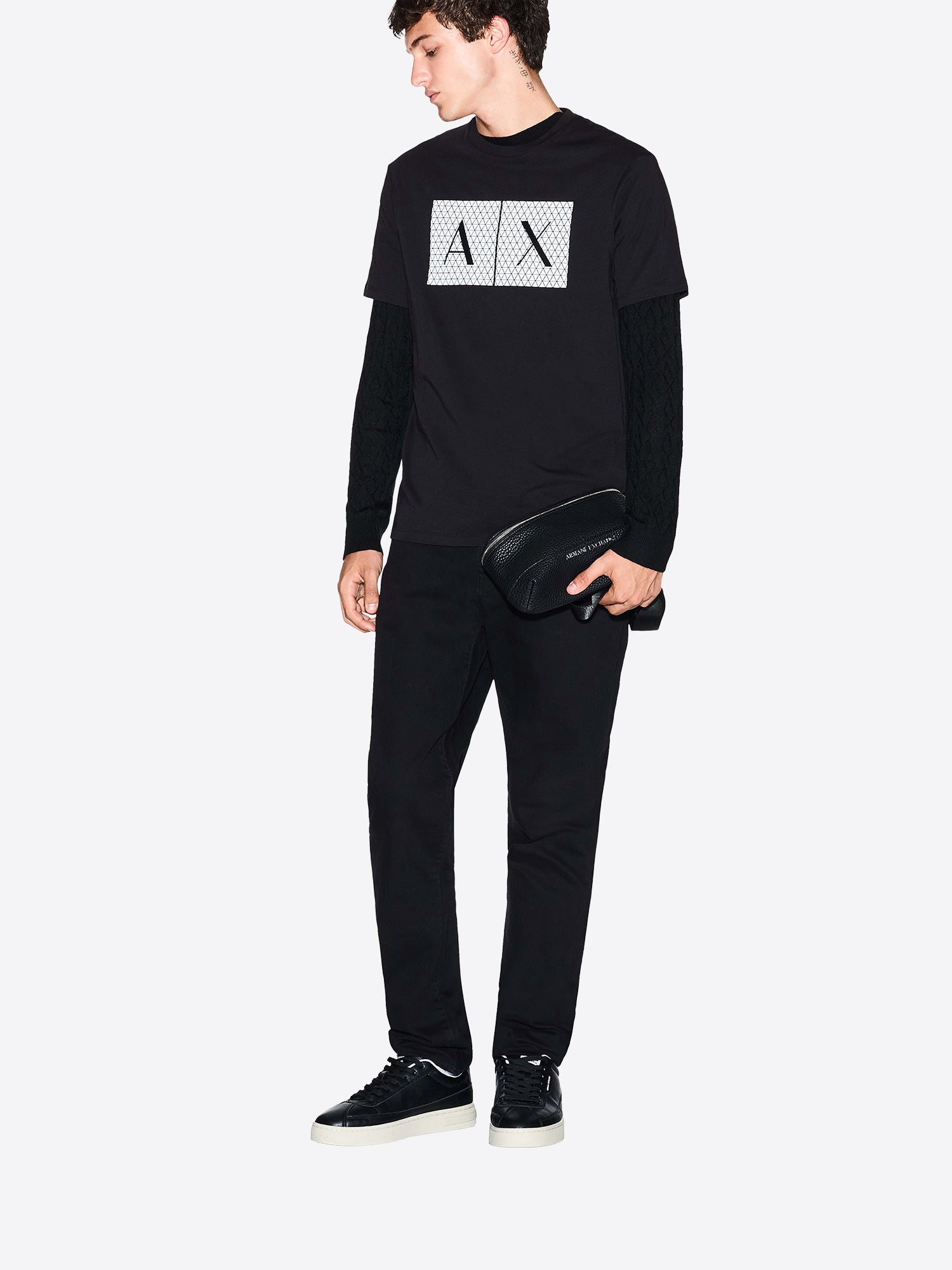 T-shirt AX ARMANI EXCHANGE da Uomo - nero 8NZTCKZ8H4Z1200