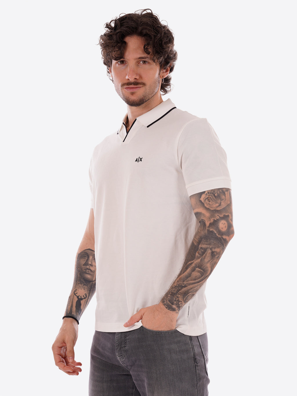 Polo AX ARMANI EXCHANGE da Uomo - bianco XM002401U0009