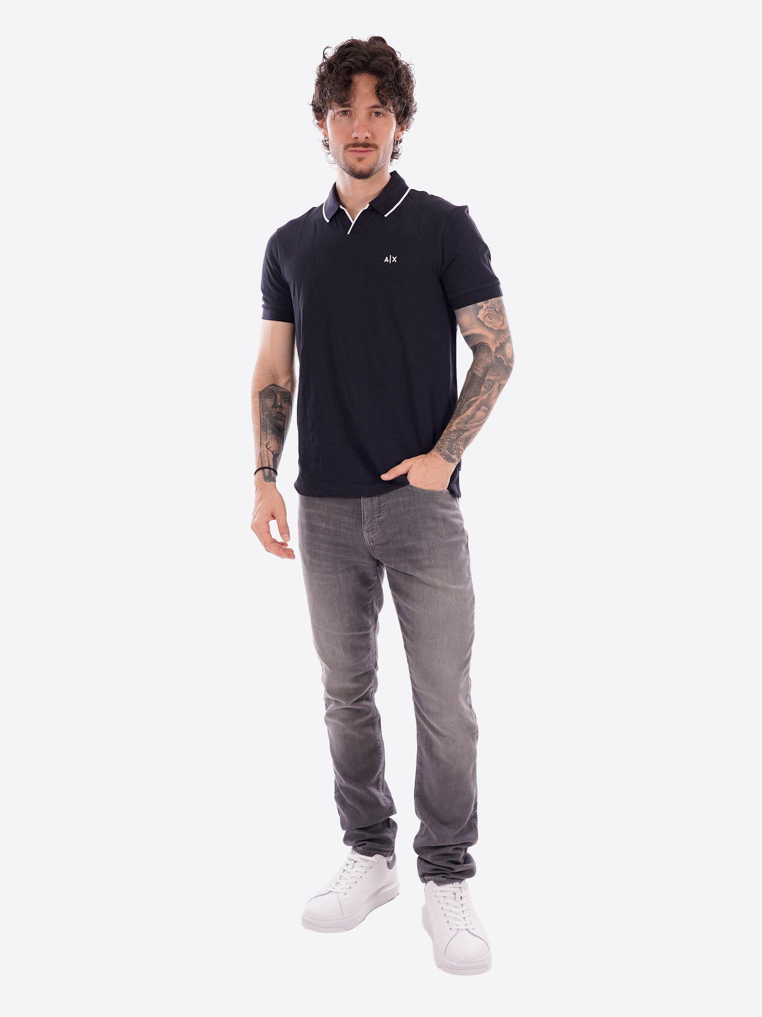 Polo AX ARMANI EXCHANGE da Uomo - blu XM002401UB101