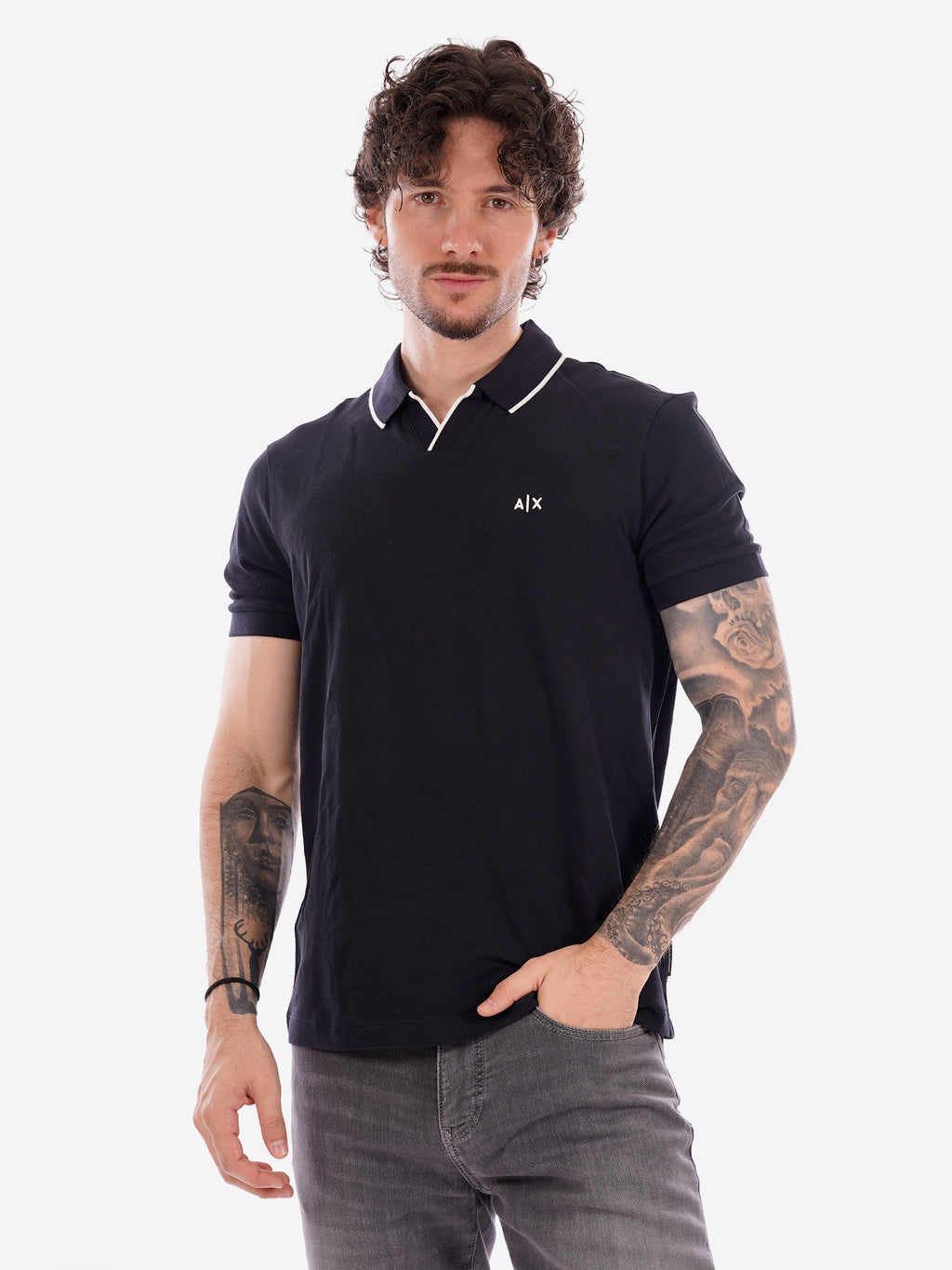 Polo AX ARMANI EXCHANGE da Uomo - blu XM002401UB101