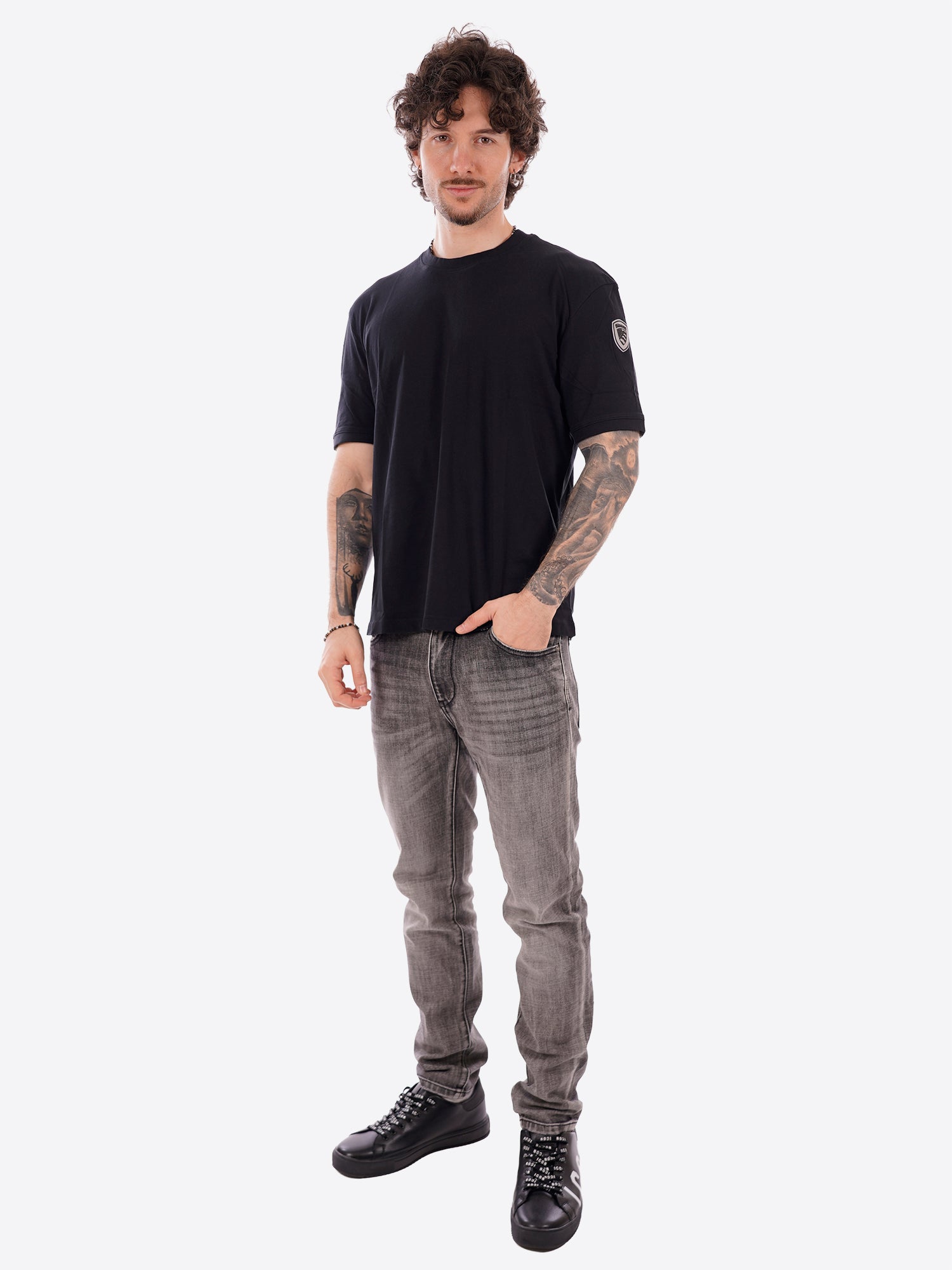 T-shirt BLAUER da Uomo - nero BLUH02068999 NERO