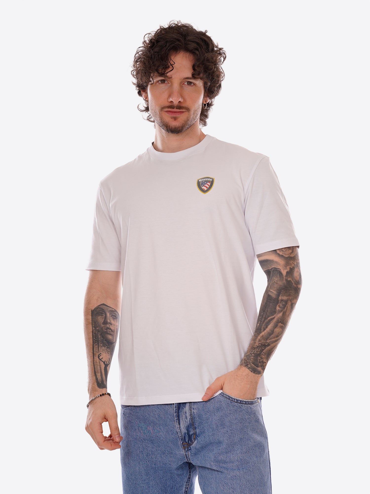 T-shirt BLAUER da Uomo - bianco BLUH02284100 BIANCO