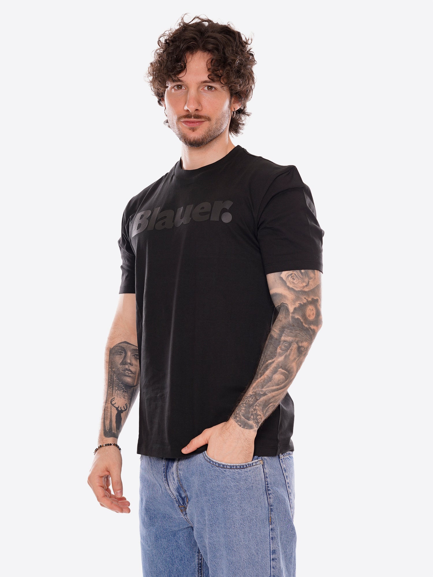 T-shirt BLAUER da Uomo - nero BLUH02287999 NERO
