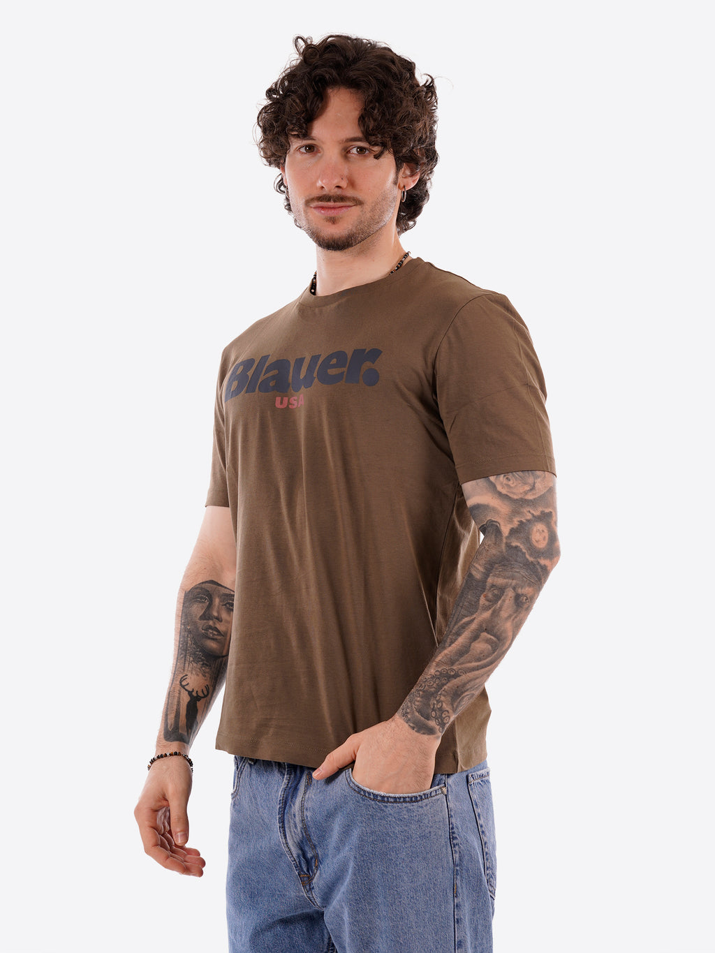 T-shirt BLAUER da Uomo - verde BLUH0229960H VERDE