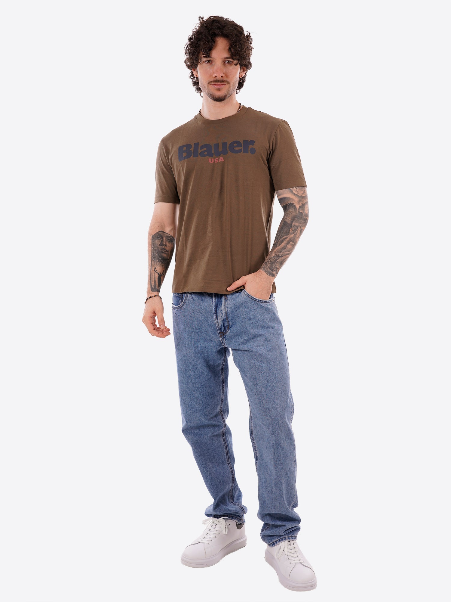 T-shirt BLAUER da Uomo - verde BLUH0229960H VERDE