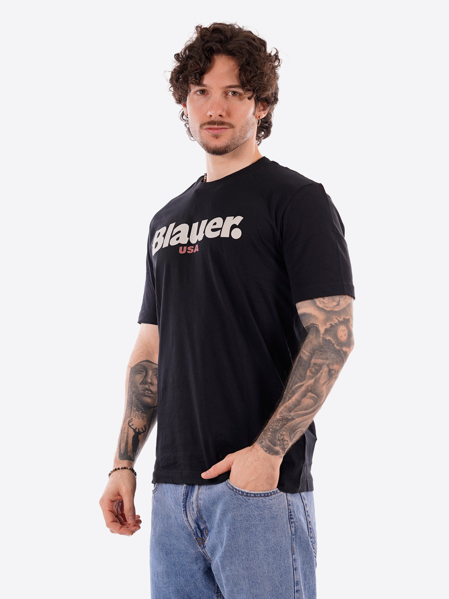 T-shirt BLAUER da Uomo - nero BLUH02299999 NERO