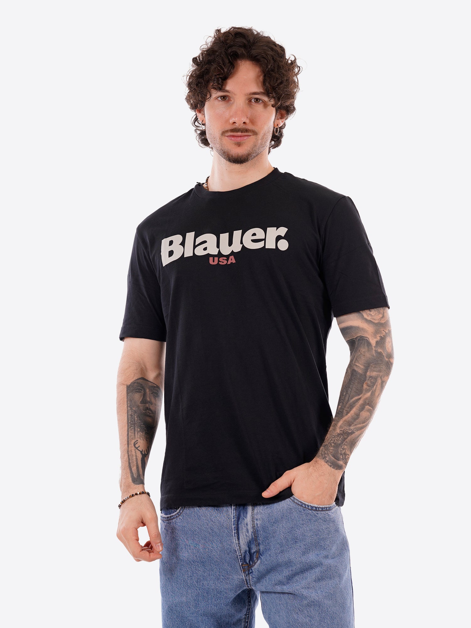 T-shirt BLAUER da Uomo - nero BLUH02299999 NERO