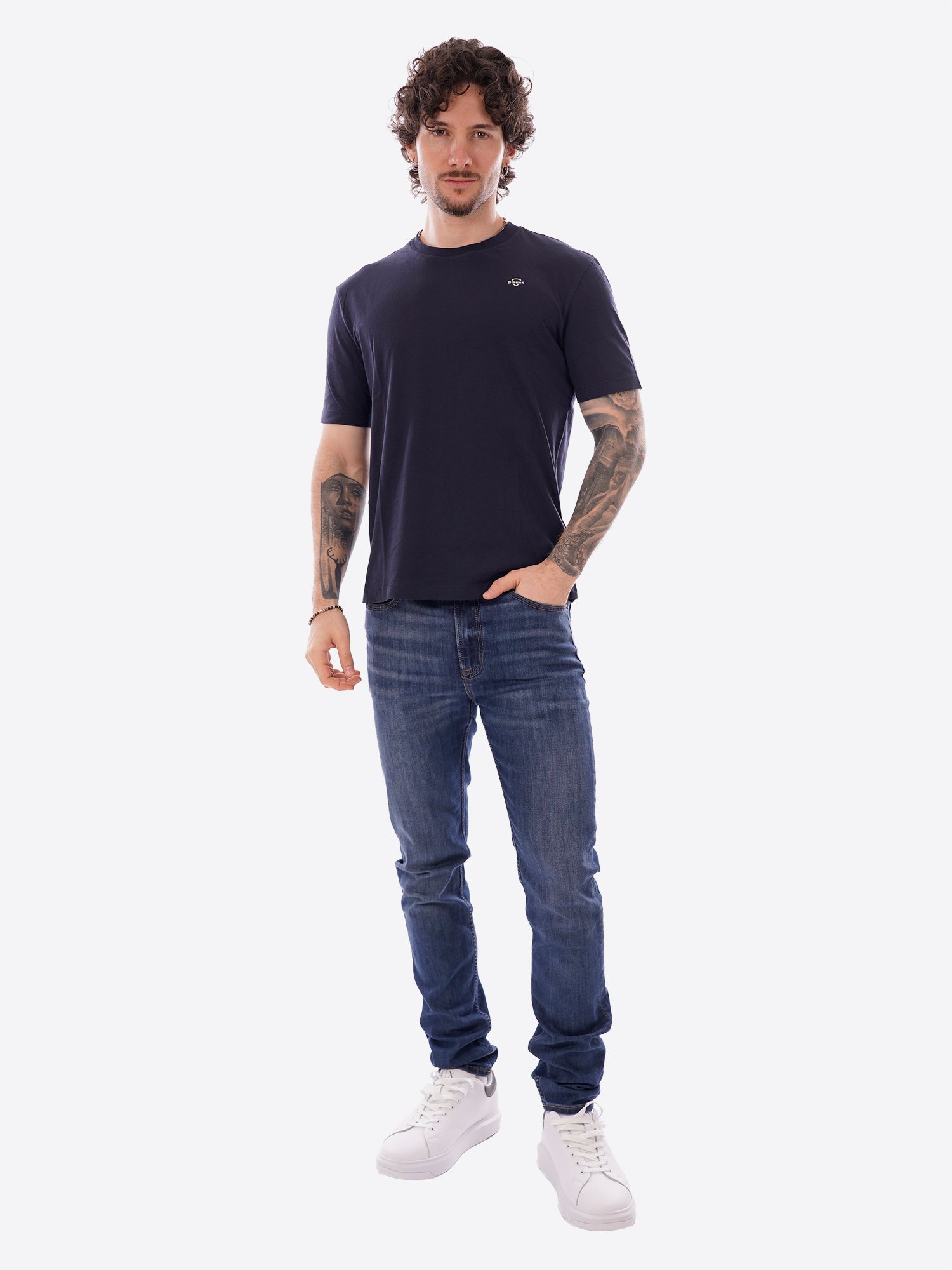 T-shirt BLAUER da Uomo - blu BLUH02300888 BLU
