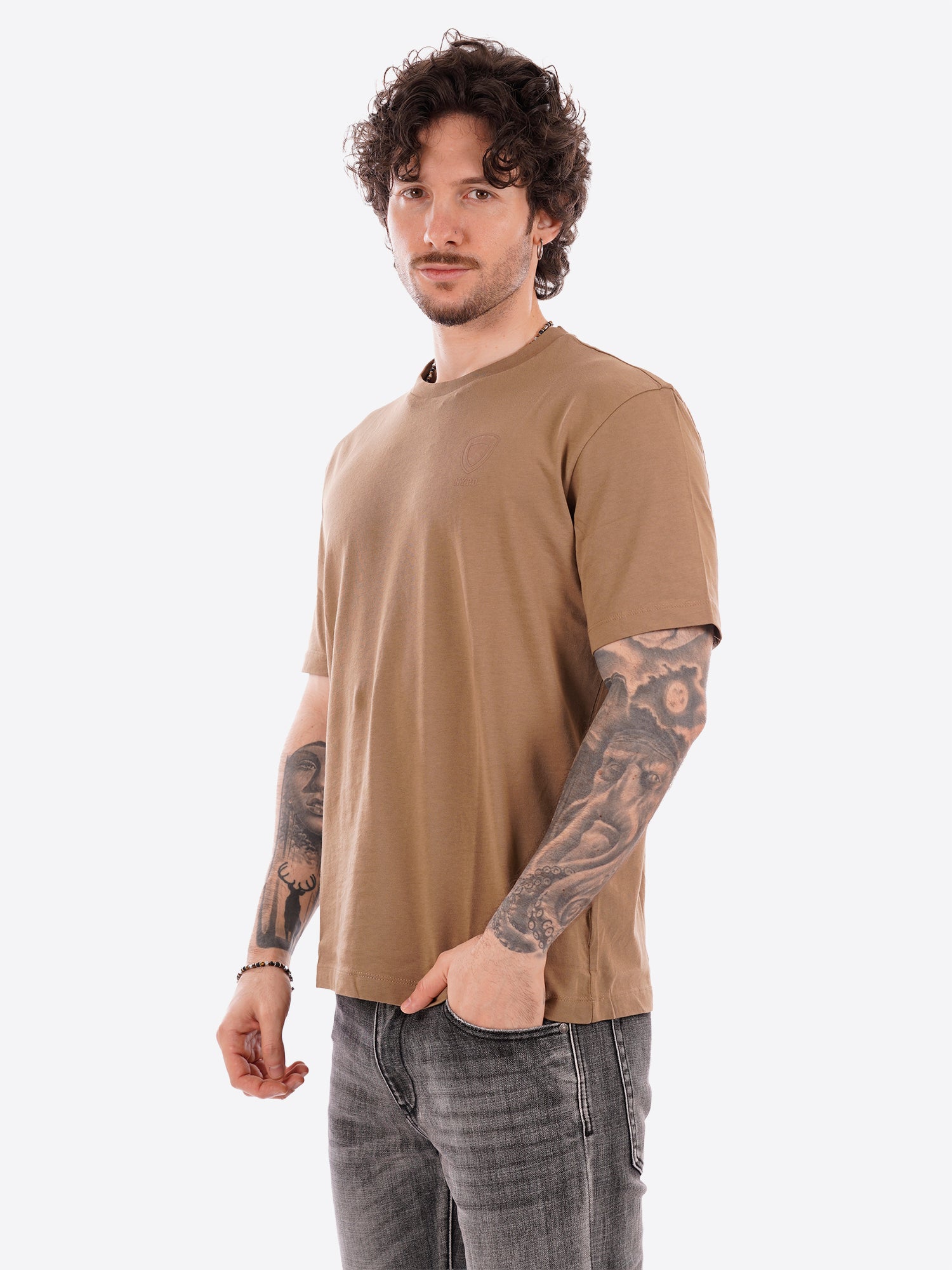 T-shirt BLAUER da Uomo - marrone BLUH02302340 NOCCIOLA