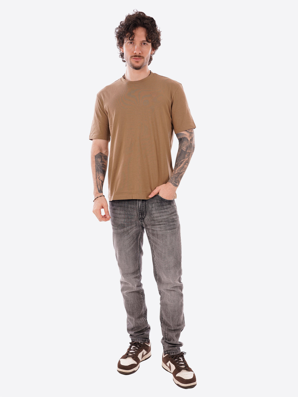 T-shirt BLAUER da Uomo - marrone BLUH02302340 NOCCIOLA