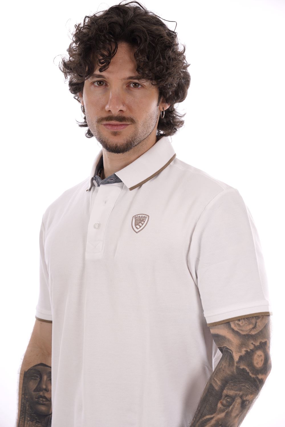 Polo maniche corte BLAUER da Uomo - bianco BLUT02288100 BIANCO