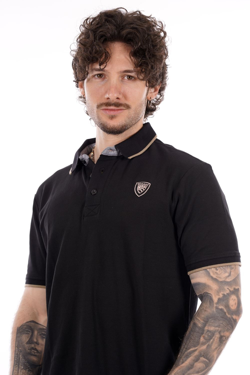 Polo maniche corte BLAUER da Uomo - nero BLUT02288999 NERO