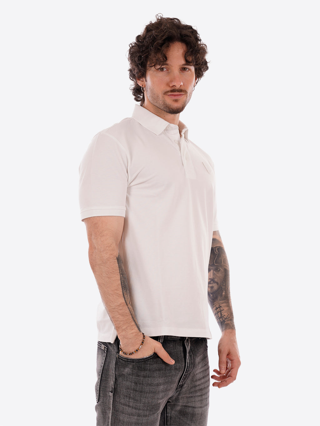 Polo maniche corte BLAUER da Uomo - bianco BLUT02298100 BIANCO
