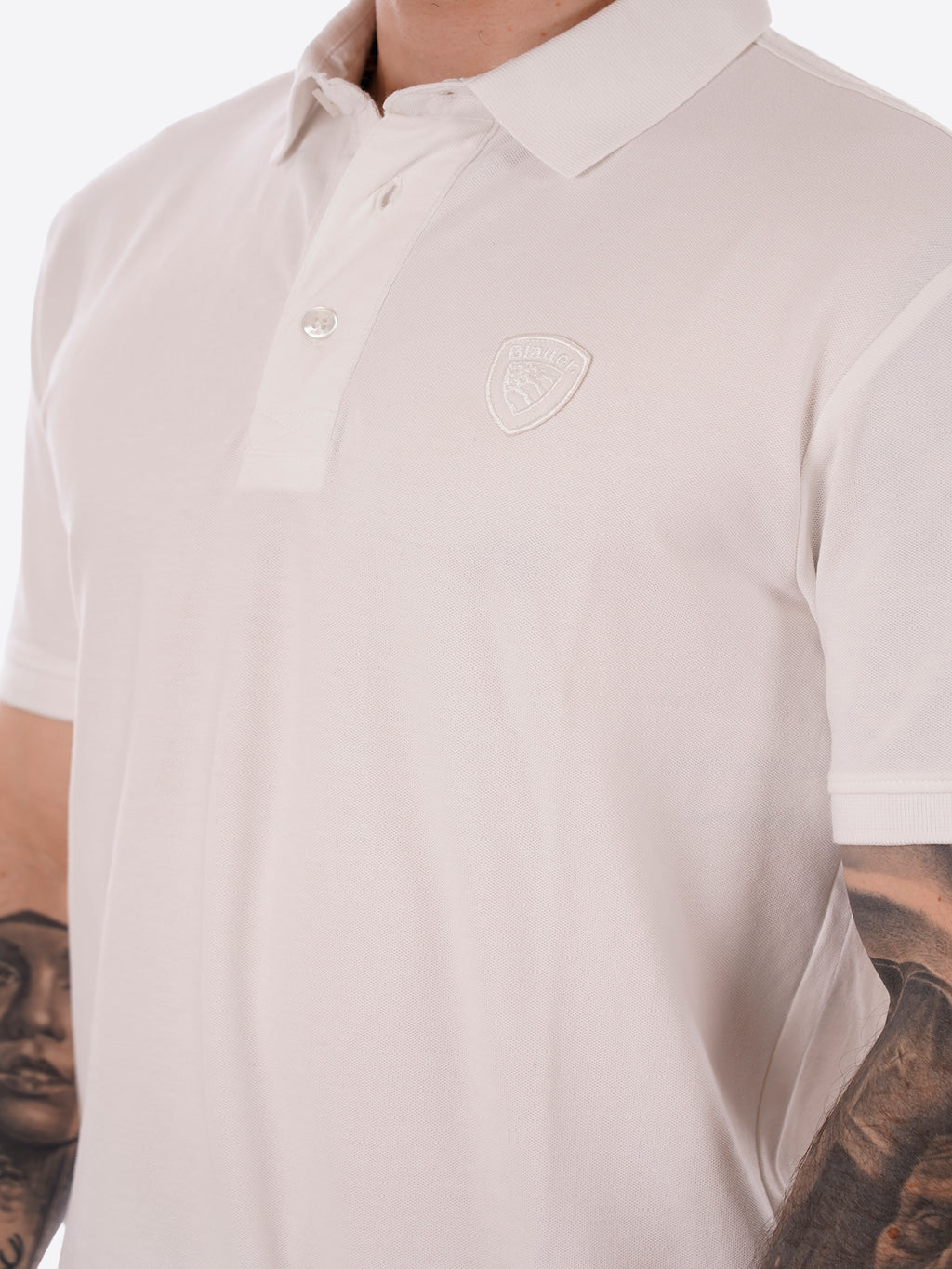 Polo maniche corte BLAUER da Uomo - bianco BLUT02298100 BIANCO