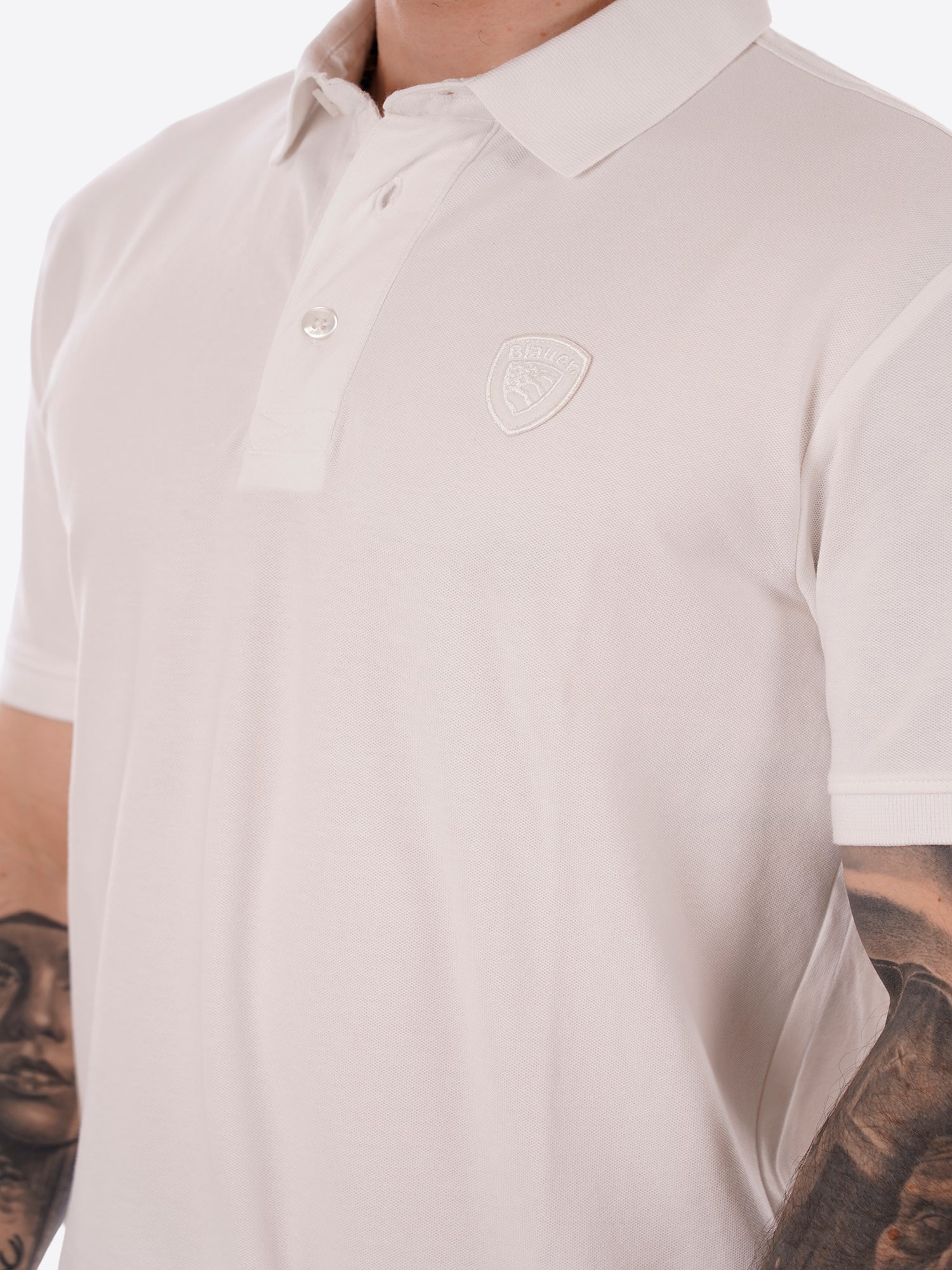 Polo maniche corte BLAUER da Uomo - bianco BLUT02298100 BIANCO