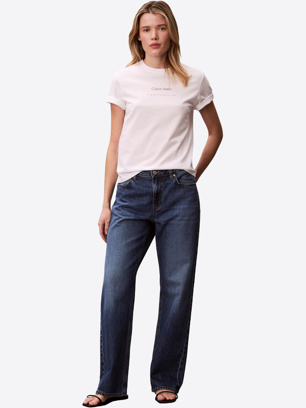 T-shirt CALVIN KLEIN da Donna - bianco LV047FC811YAF