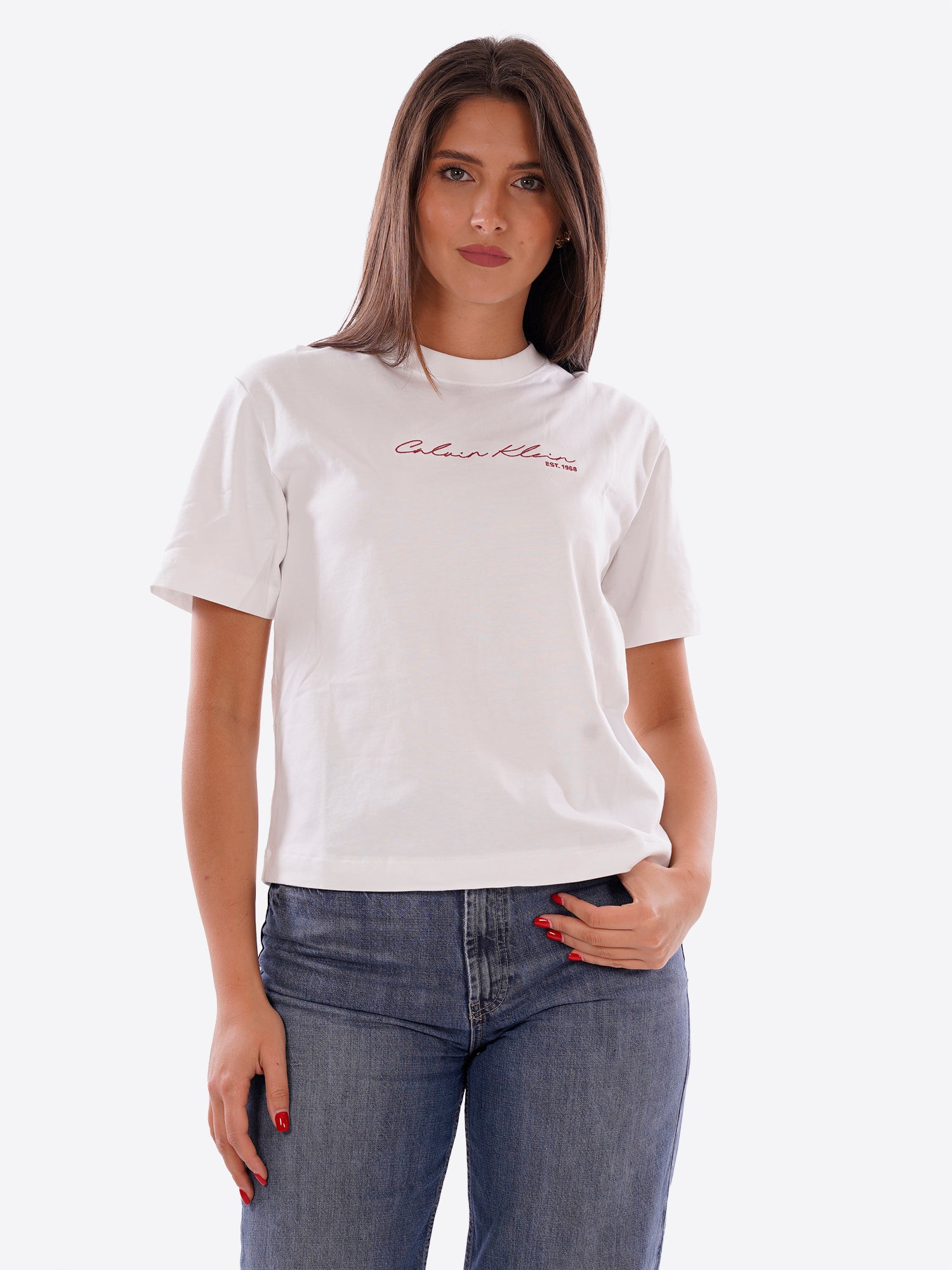 T-shirt CALVIN KLEIN da Donna - bianco LV047F820GYAF