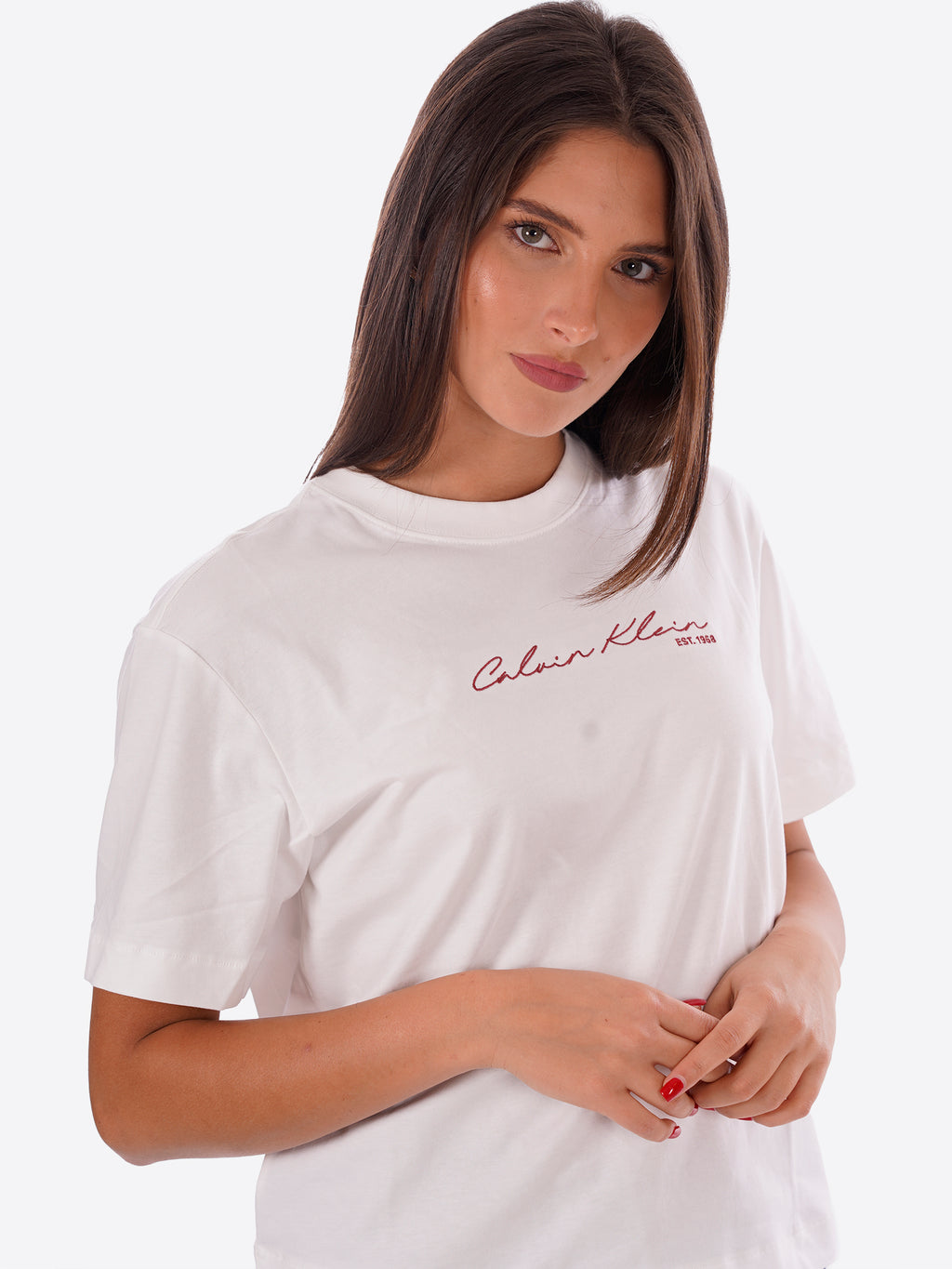 T-shirt CALVIN KLEIN da Donna - bianco LV047F820GYAF