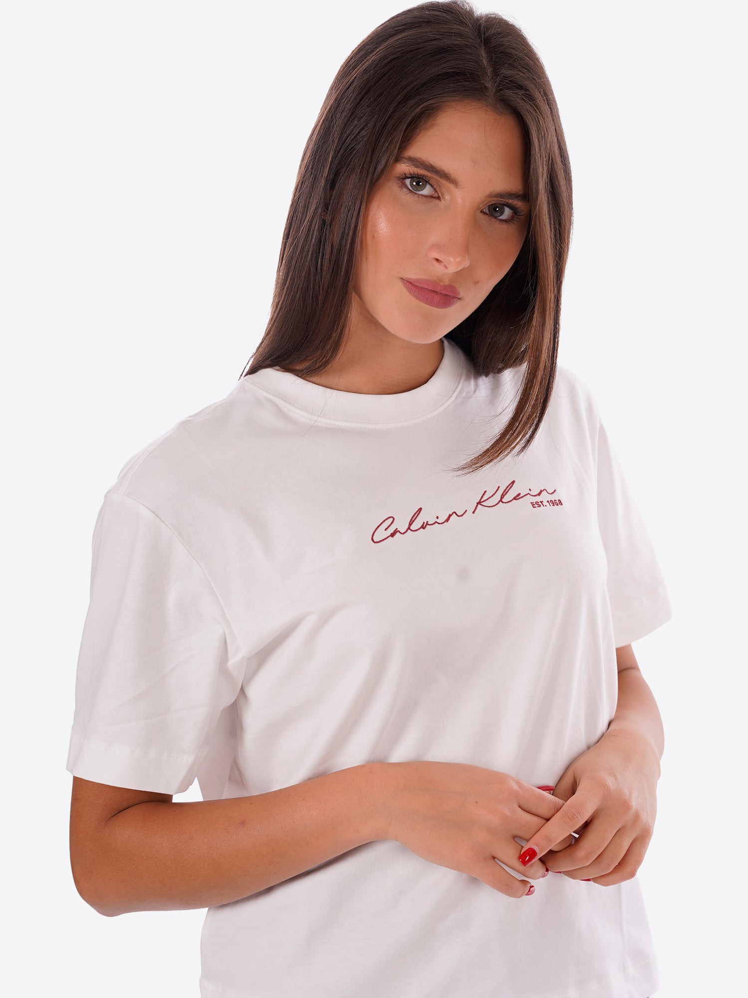 T-shirt CALVIN KLEIN da Donna - bianco LV047F820GYAF
