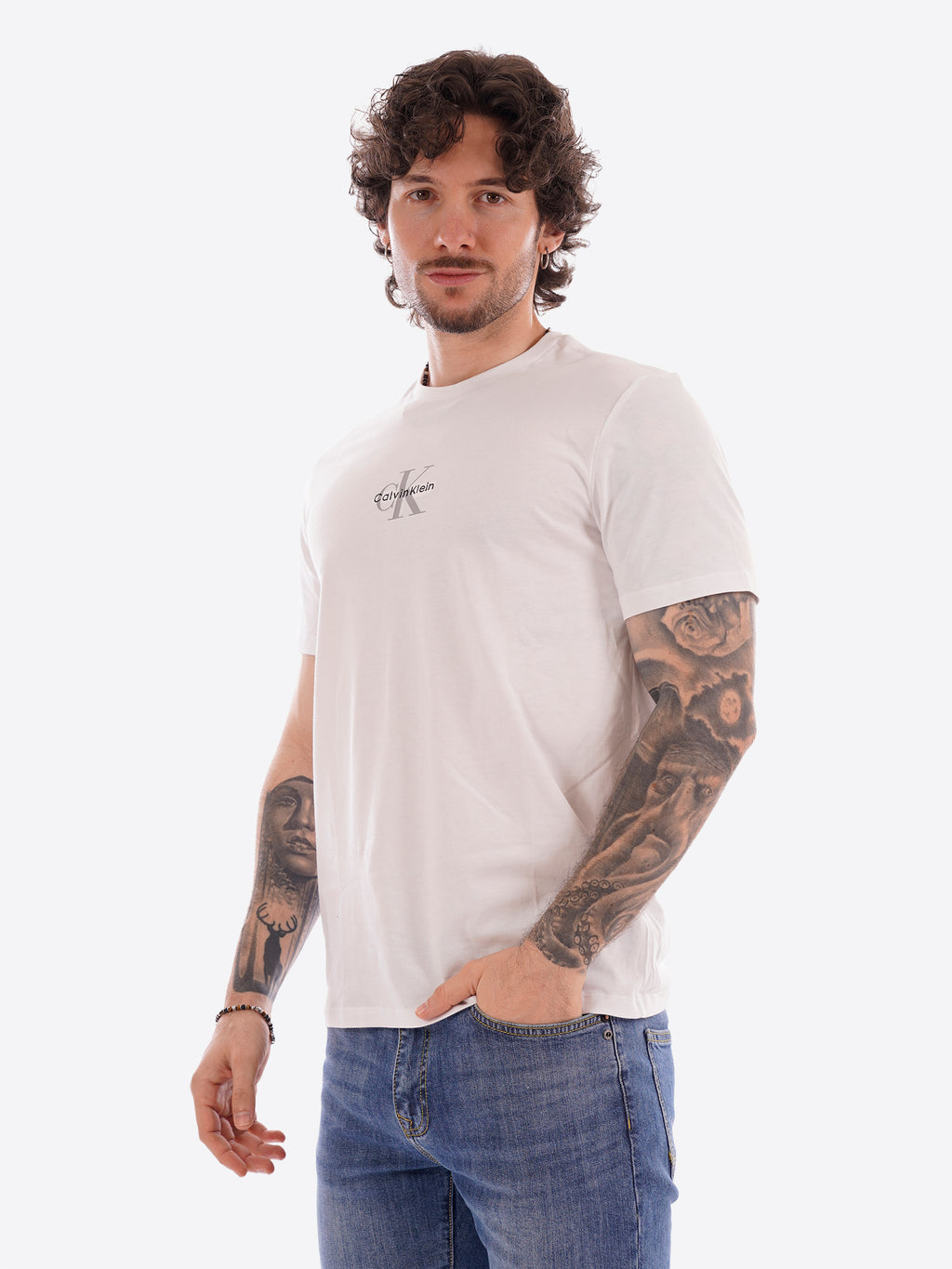 T-shirt CALVIN KLEIN da Uomo - bianco LV04RB866GYAF