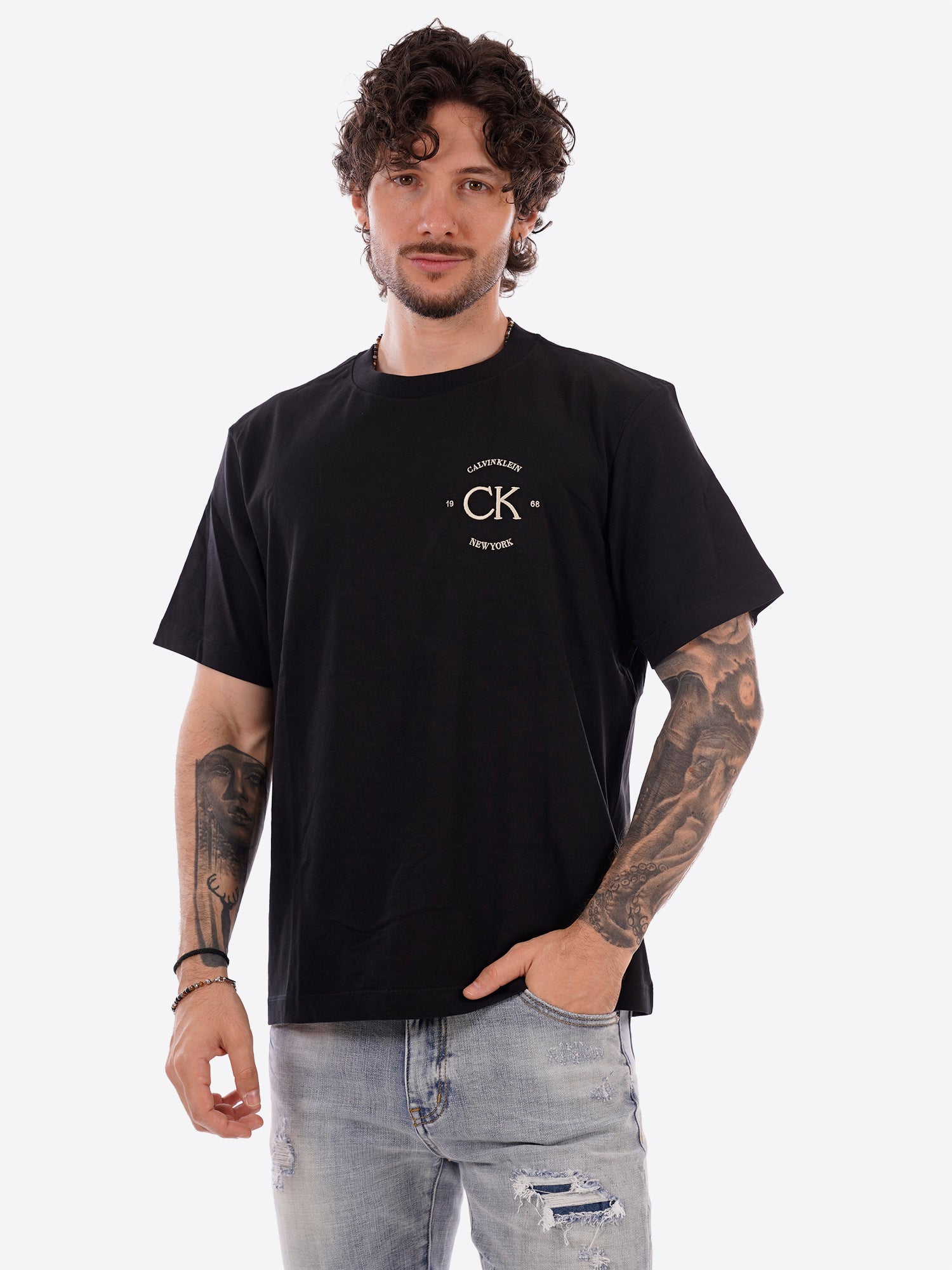 T-shirt CALVIN KLEIN da Uomo - nero LV04RE825GUB1