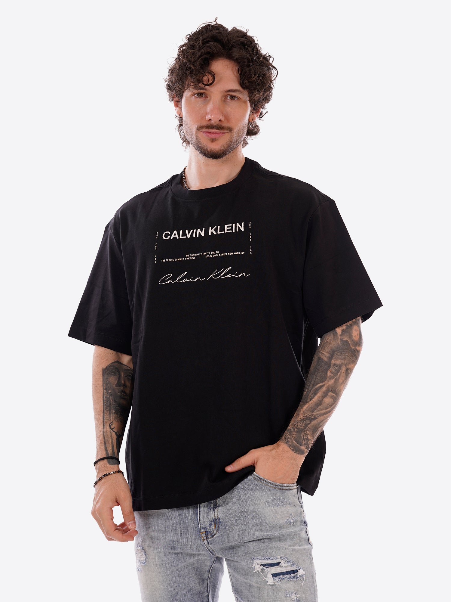 T-shirt CALVIN KLEIN da Uomo - nero LV04RE827GUB1