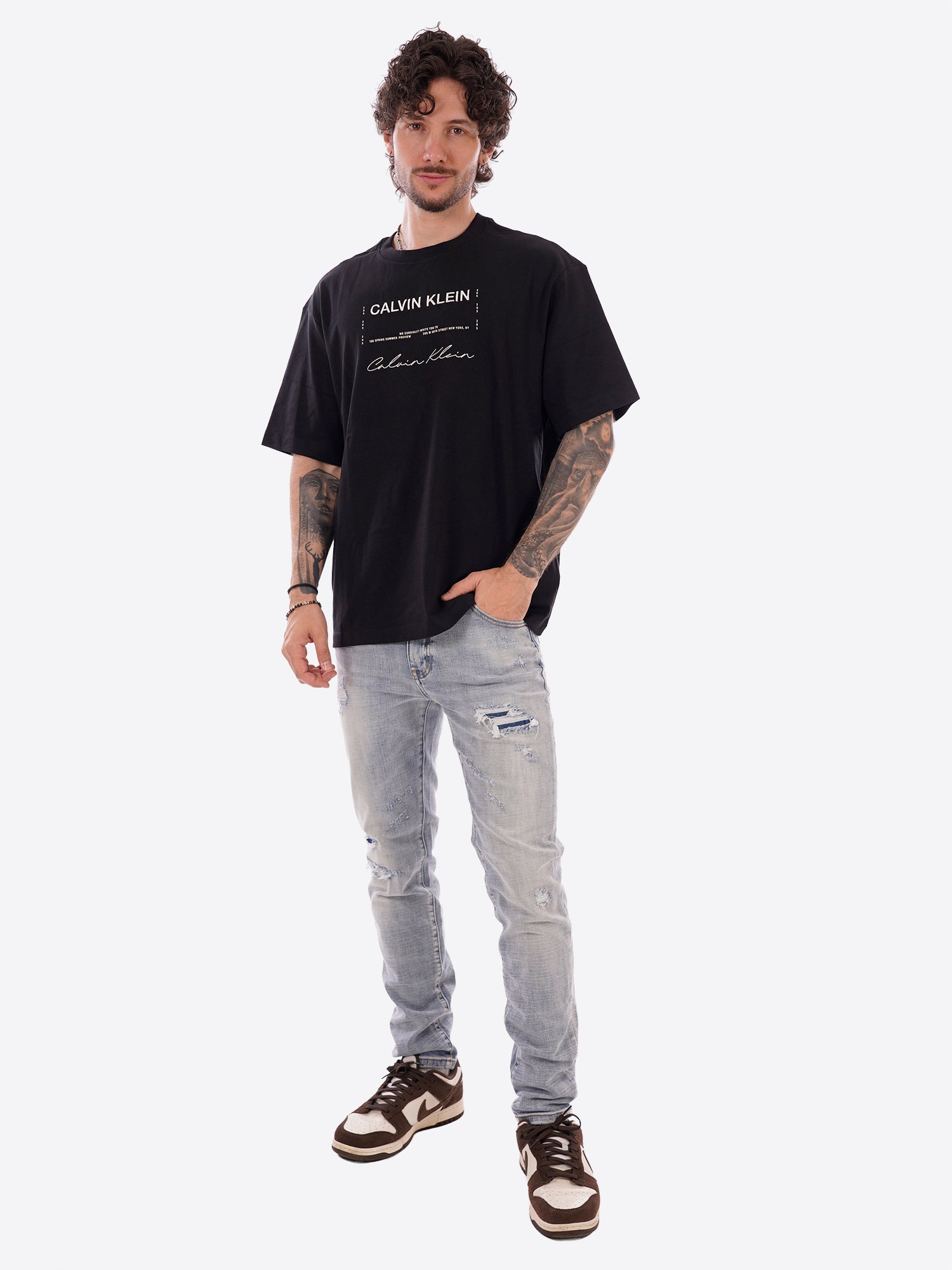 T-shirt CALVIN KLEIN da Uomo - nero LV04RE827GUB1