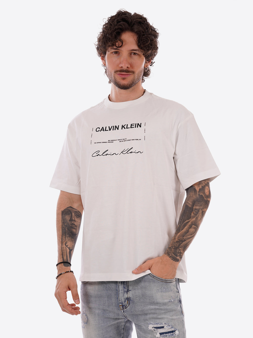 T-shirt CALVIN KLEIN da Uomo - bianco LV04RE827GYAF