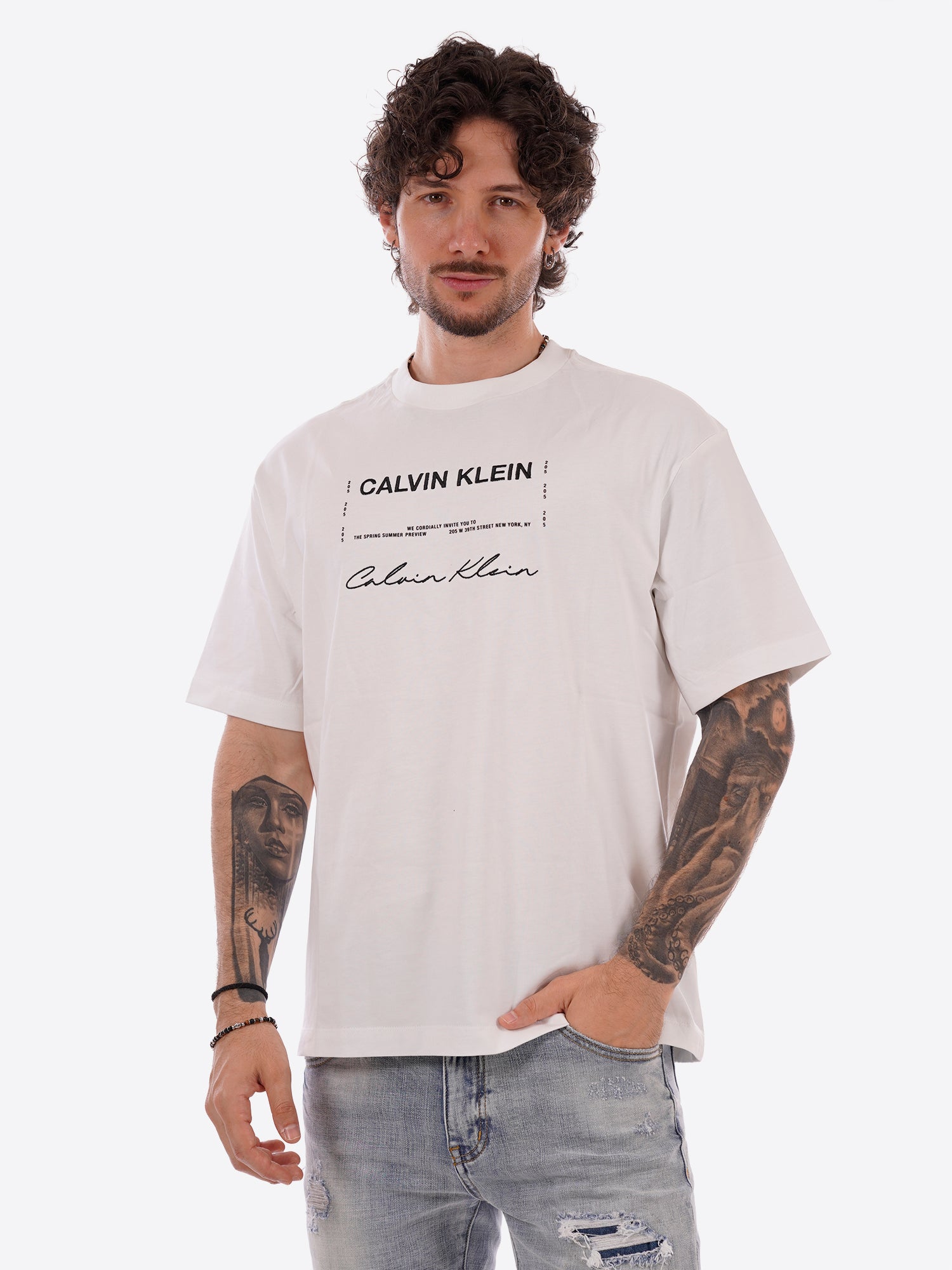 T-shirt CALVIN KLEIN da Uomo - bianco LV04RE827GYAF