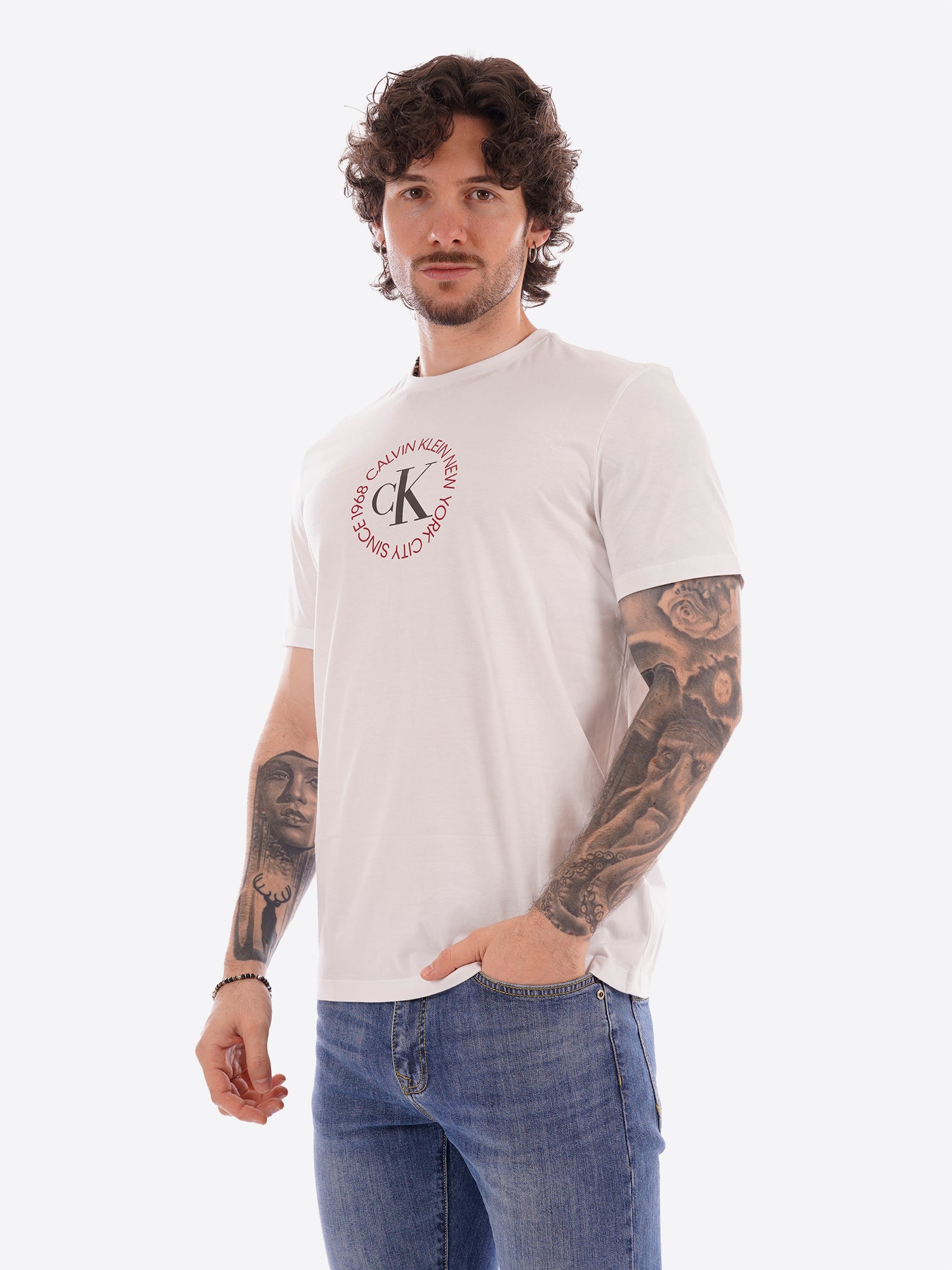 T-shirt CALVIN KLEIN da Uomo - bianco LV14RE816GYAA