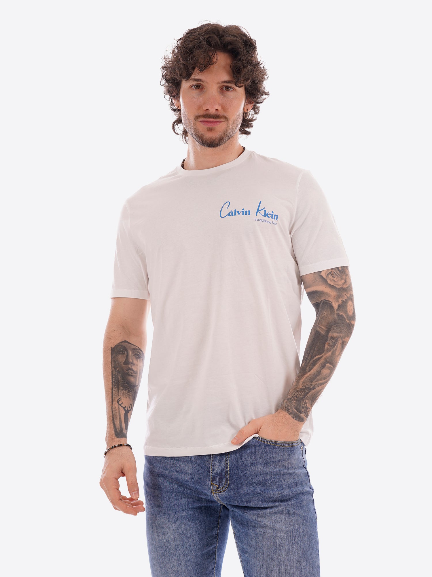 T-shirt CALVIN KLEIN da Uomo - bianco LV14RF802GYAF