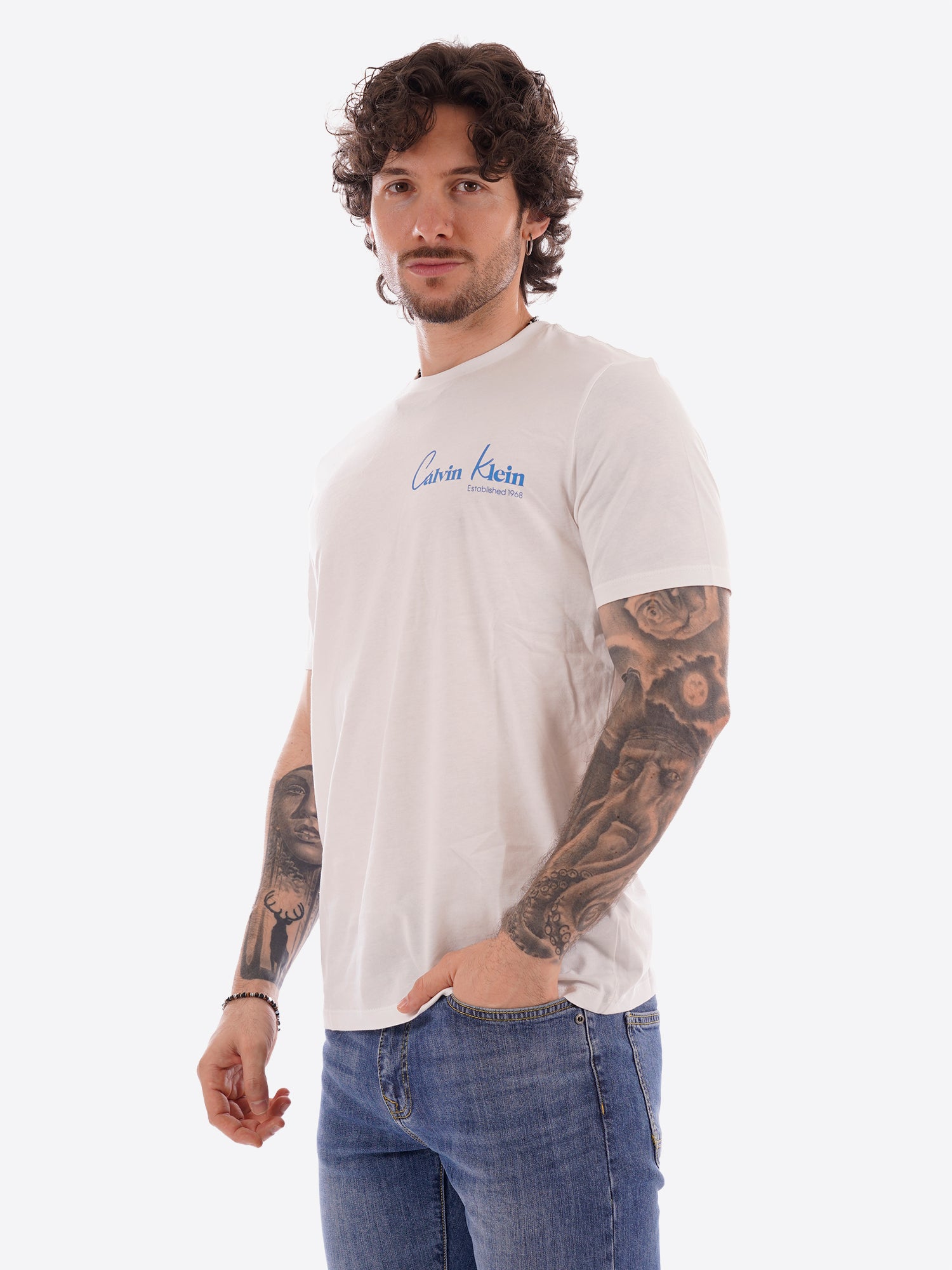 T-shirt CALVIN KLEIN da Uomo - bianco LV14RF802GYAF