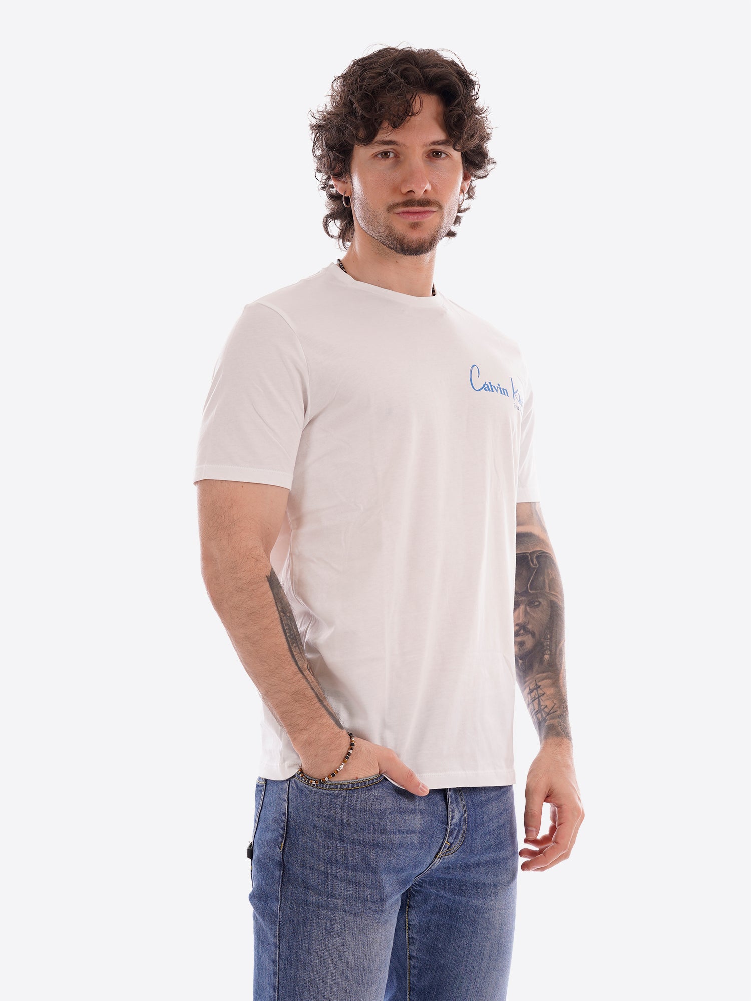 T-shirt CALVIN KLEIN da Uomo - bianco LV14RF802GYAF