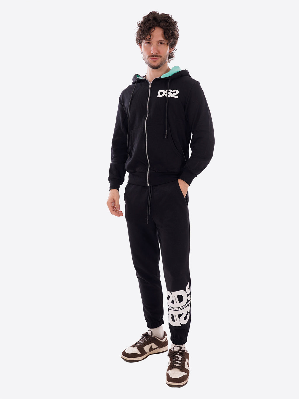 Felpa full zip cappuccio DS2 da Uomo - nero SS26210NEROMENTA