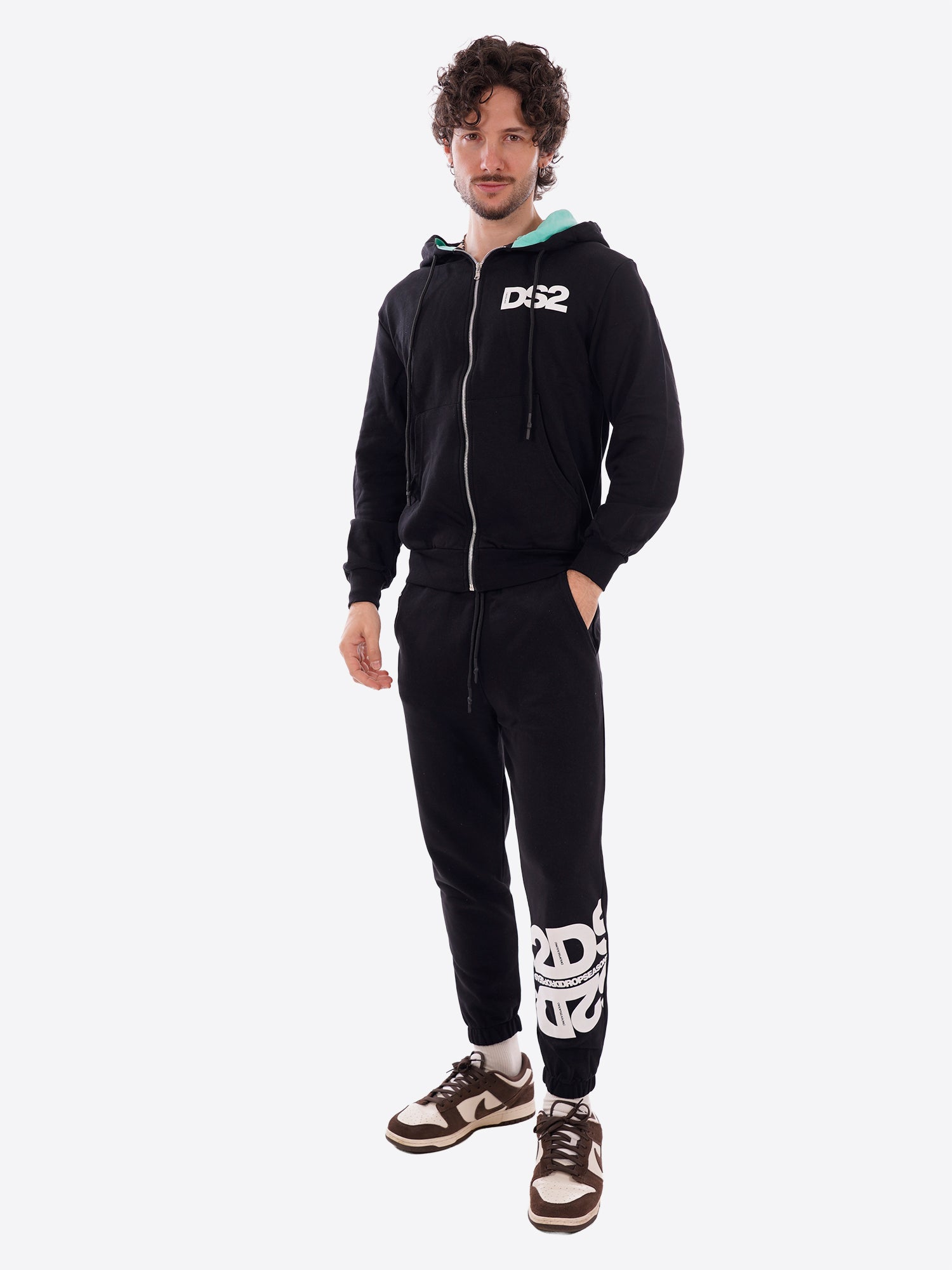 Felpa full zip cappuccio DS2 da Uomo - nero SS26210NEROMENTA