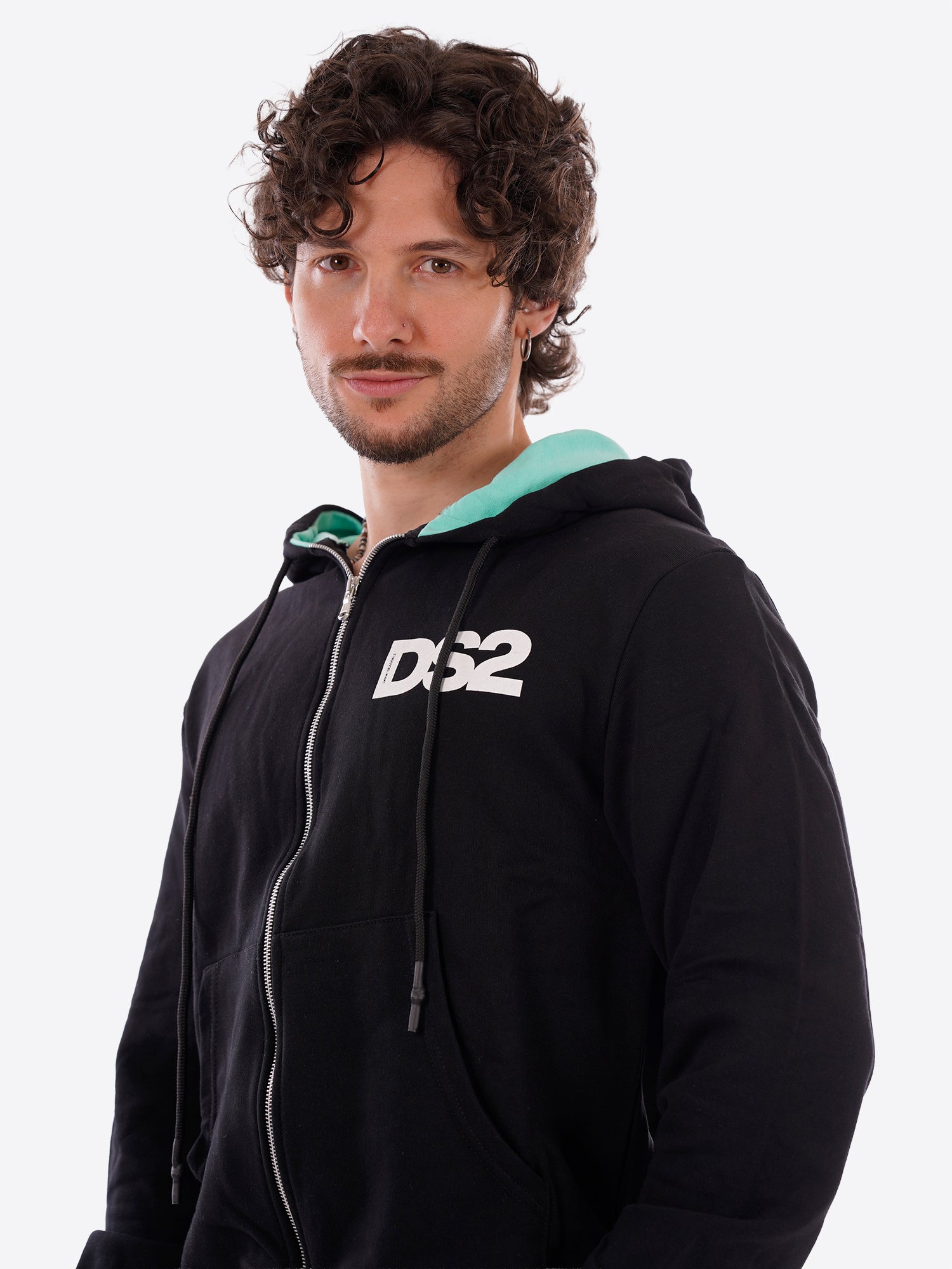 Felpa full zip cappuccio DS2 da Uomo - nero SS26210NEROMENTA