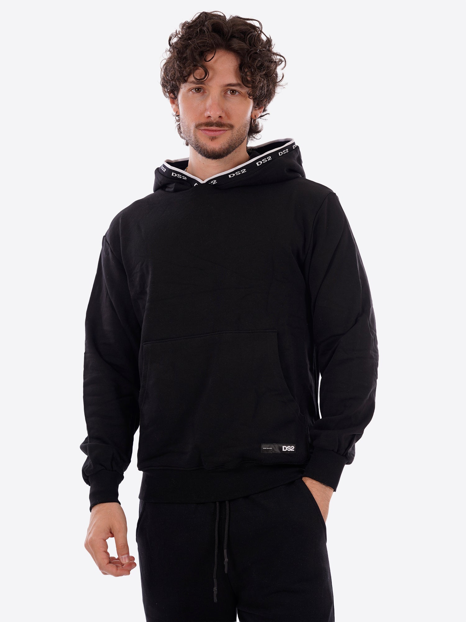 Felpa Cappuccio DS2 da Uomo - nero SS26302NERO