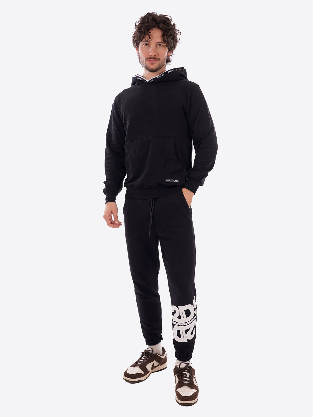 Felpa Cappuccio DS2 da Uomo - nero SS26302NERO