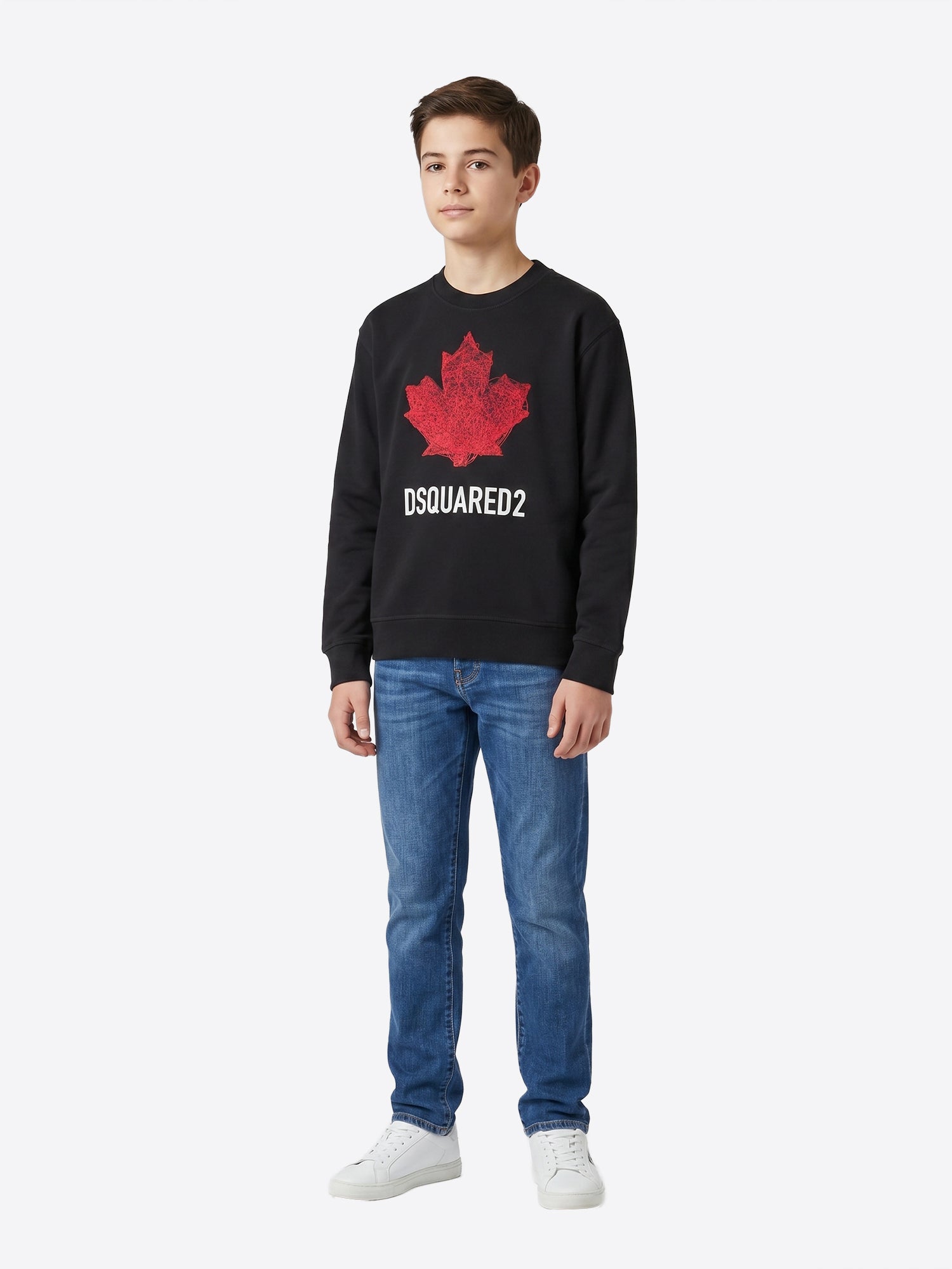 Felpa giro DSQUARED2 da Ragazzo - nero DQ3193DQ900 NERO