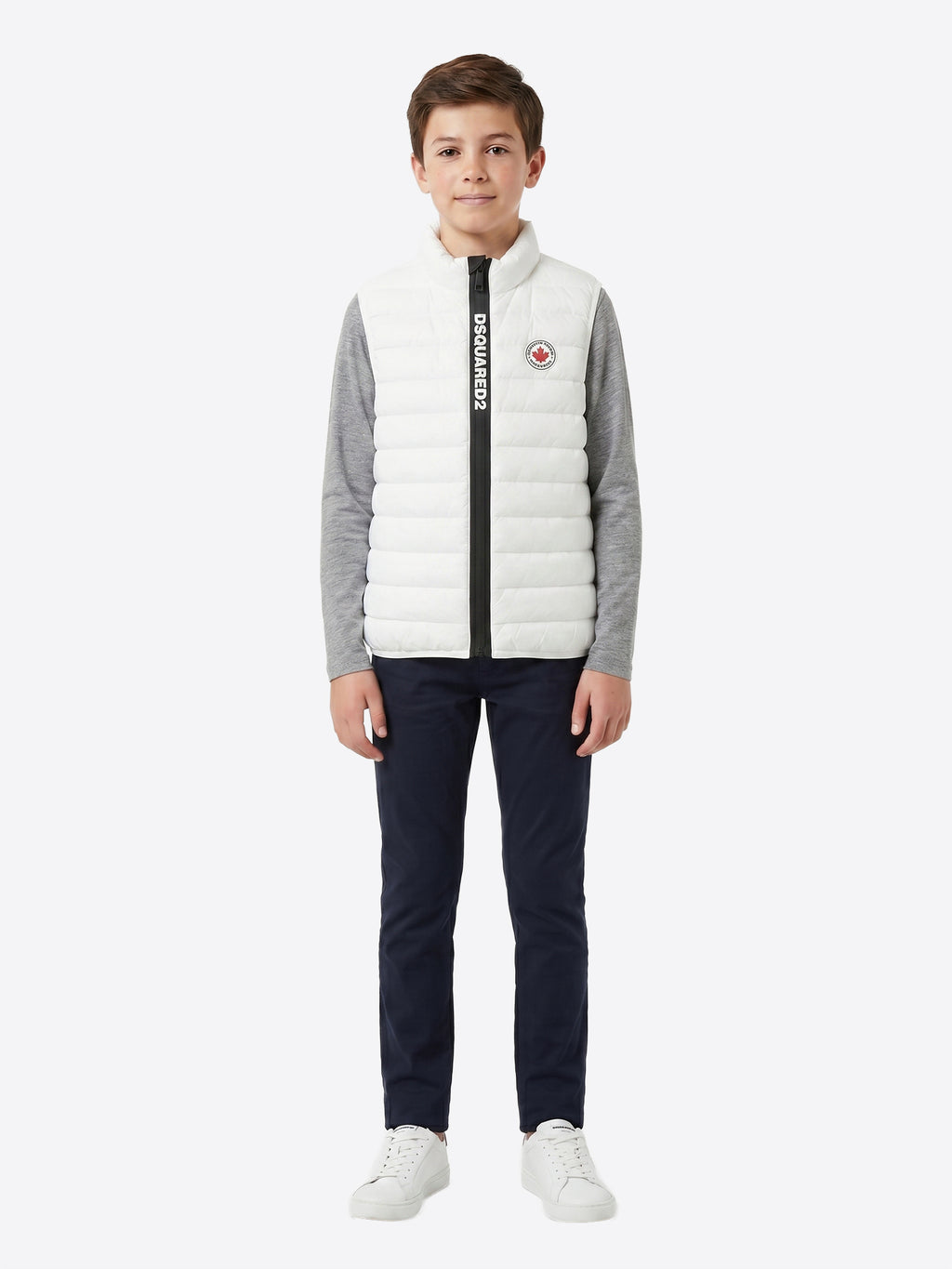 Piumino Smanicato DSQUARED2 da Ragazzo - bianco DQ3231DQ100 BIANCO
