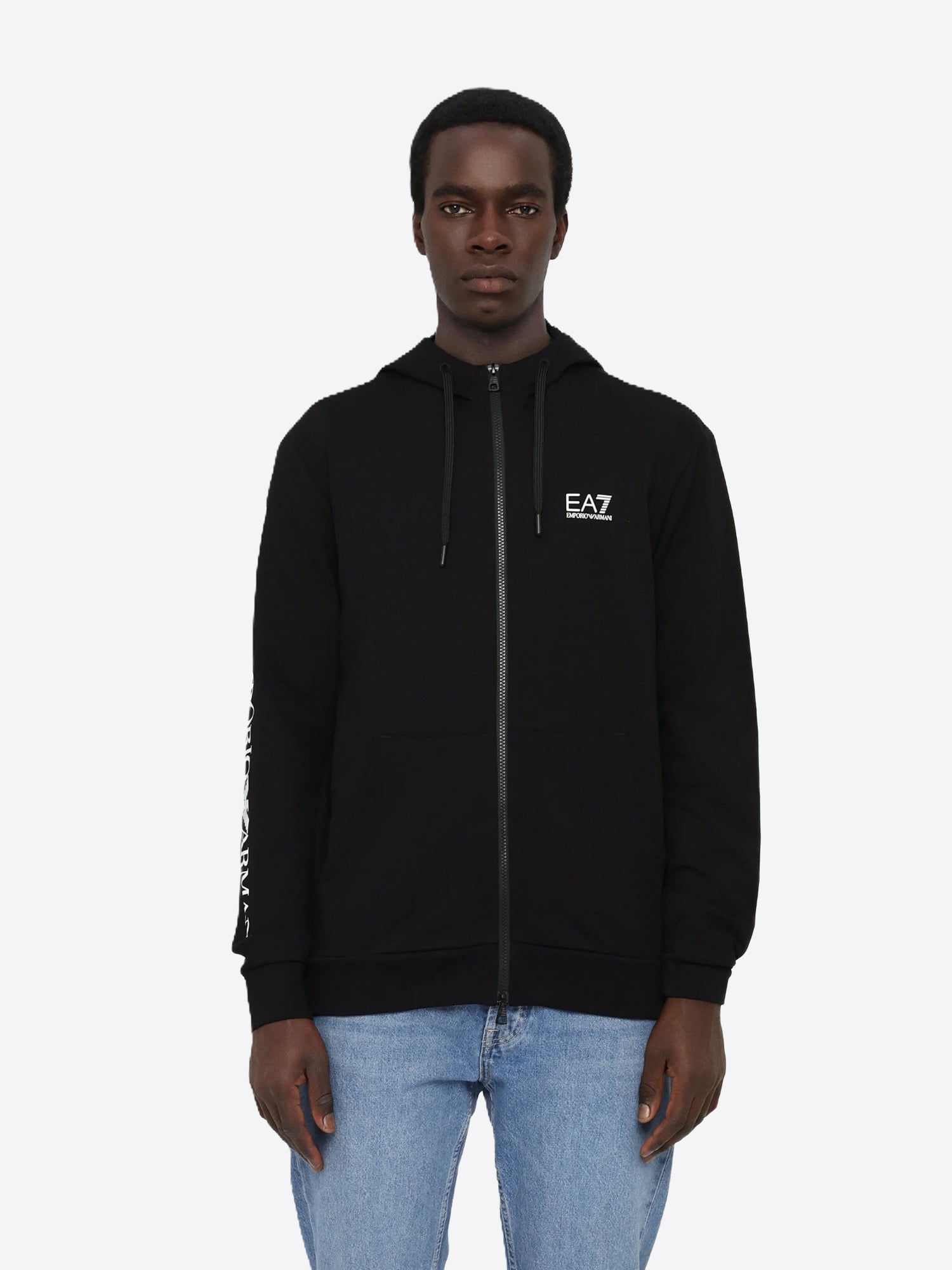 Felpa full zip cappuccio EA7 da Uomo - nero 7M000568AF13512MC001 NERO