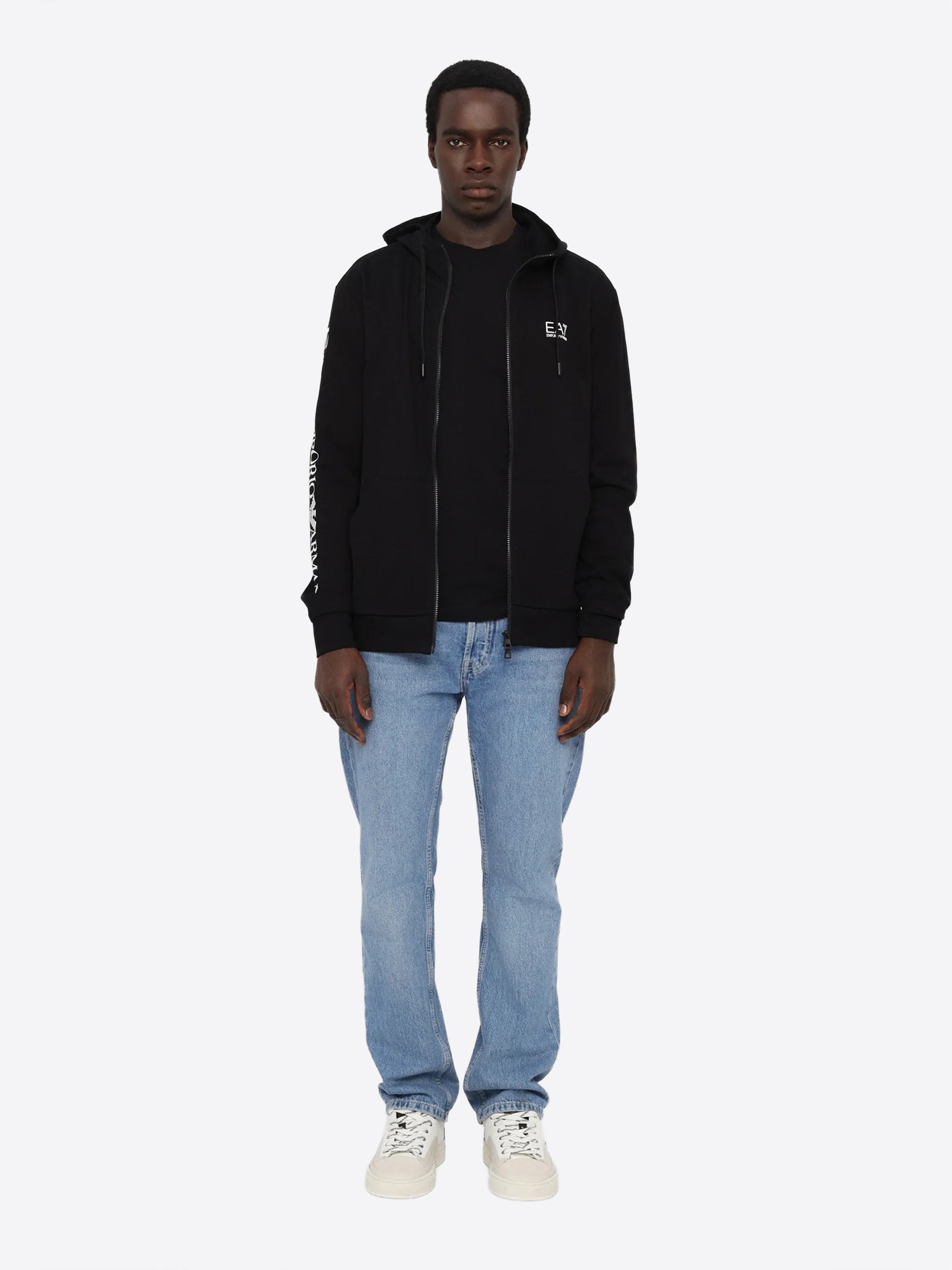 Felpa full zip cappuccio EA7 da Uomo - nero 7M000568AF13512MC001 NERO