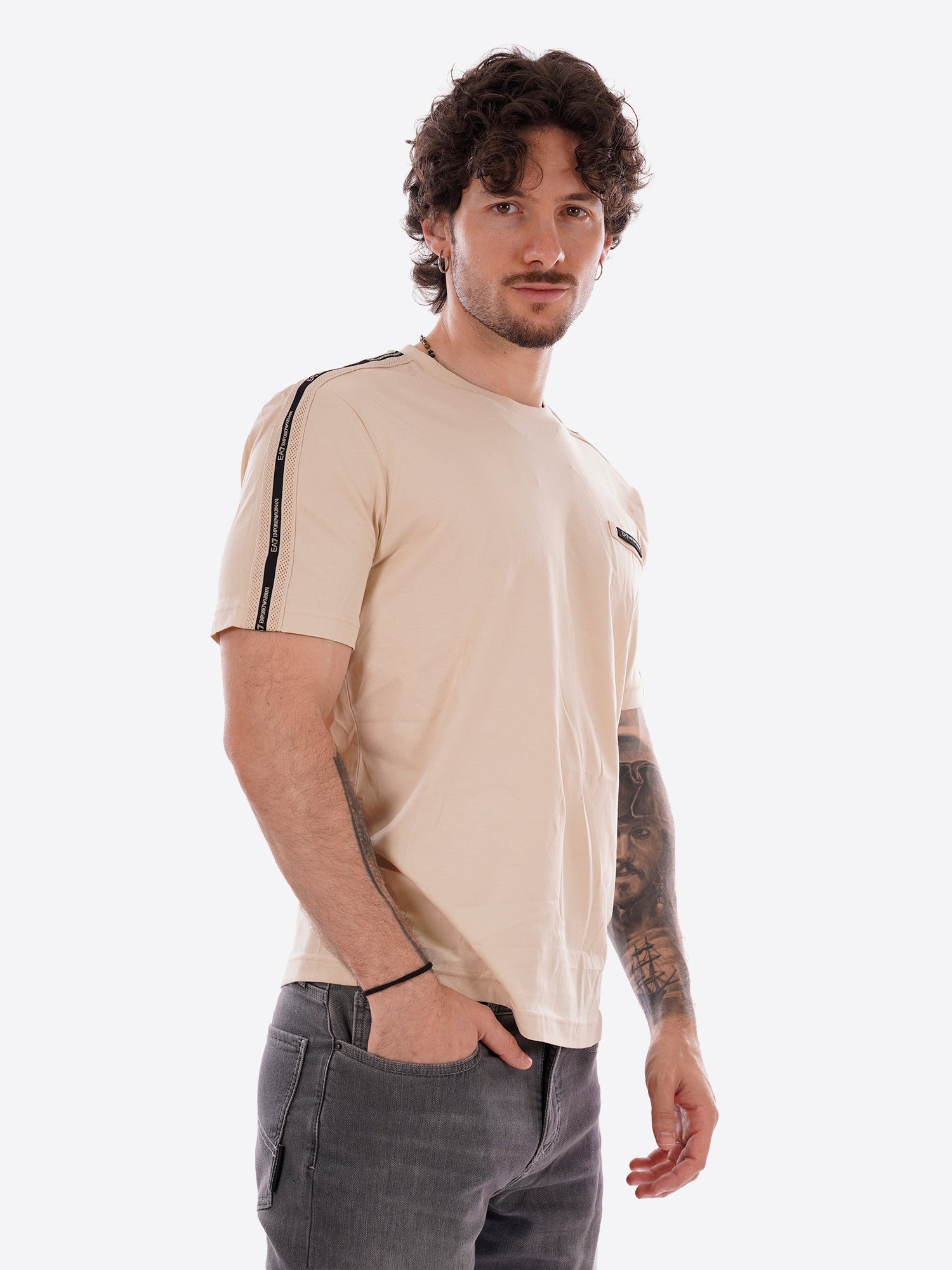 T-shirt EA7 da Uomo - beige 7M001476U1088 BEIGE