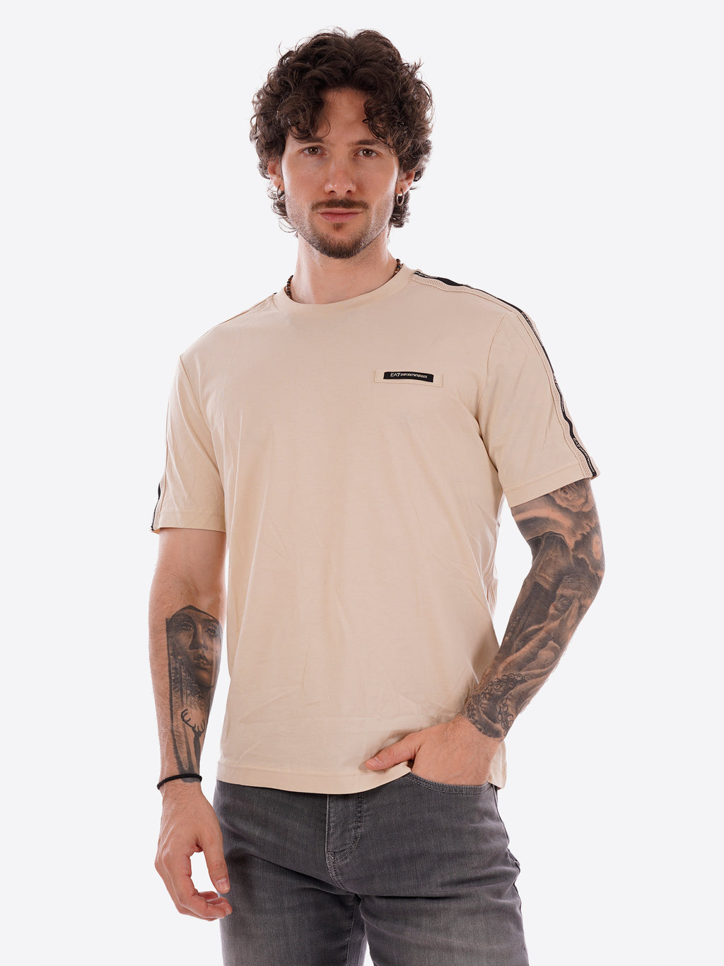 T-shirt EA7 da Uomo - beige 7M001476U1088 BEIGE