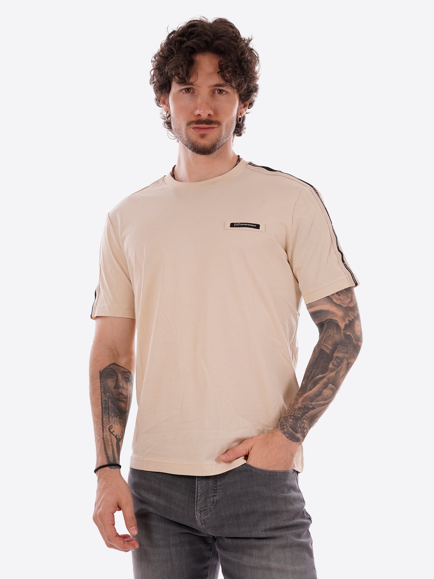 T-shirt EA7 da Uomo - beige 7M001476U1088 BEIGE