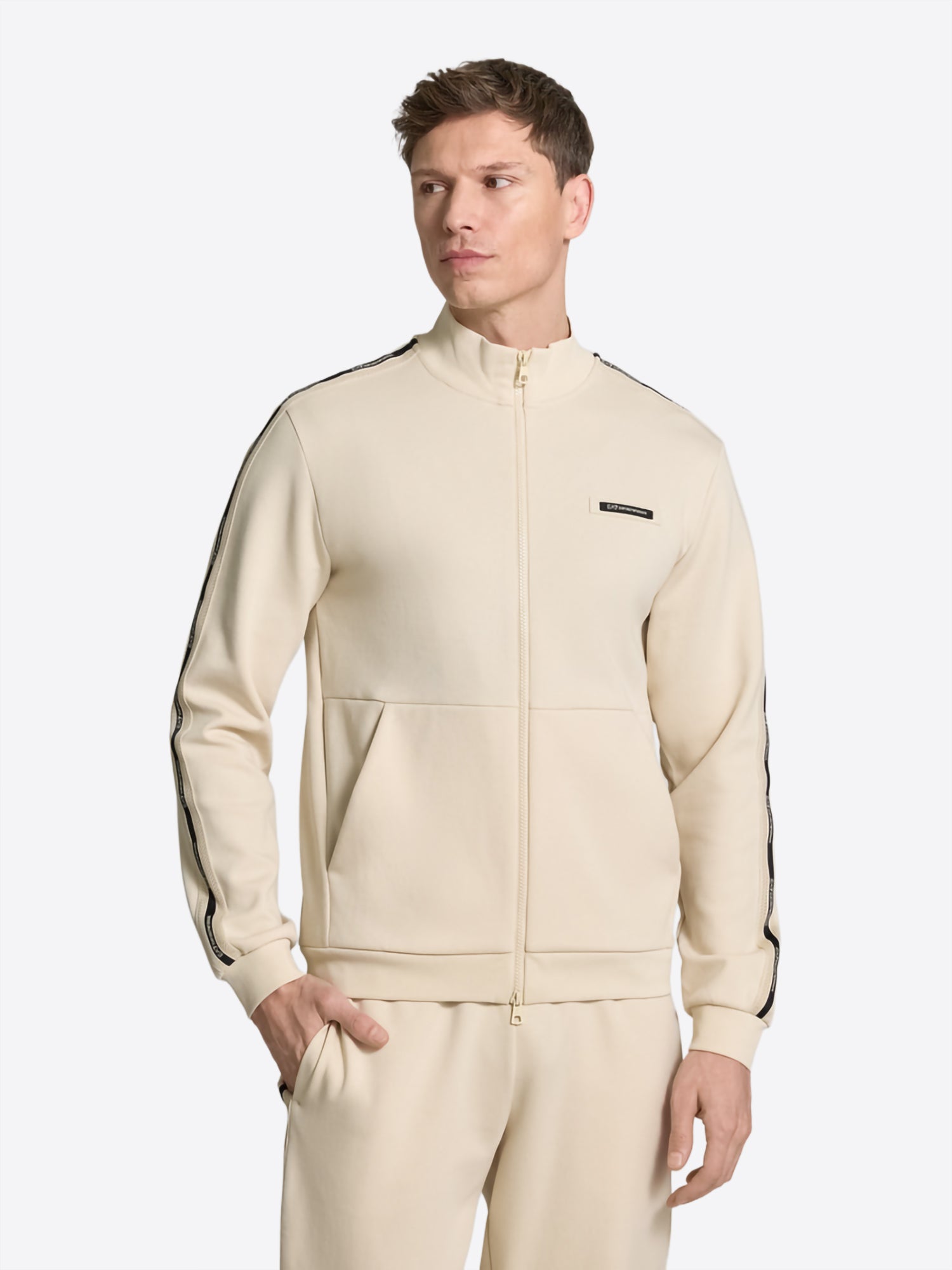 Felpa Full Zip EA7 da Uomo - beige 7M001479U1088 BEIGR