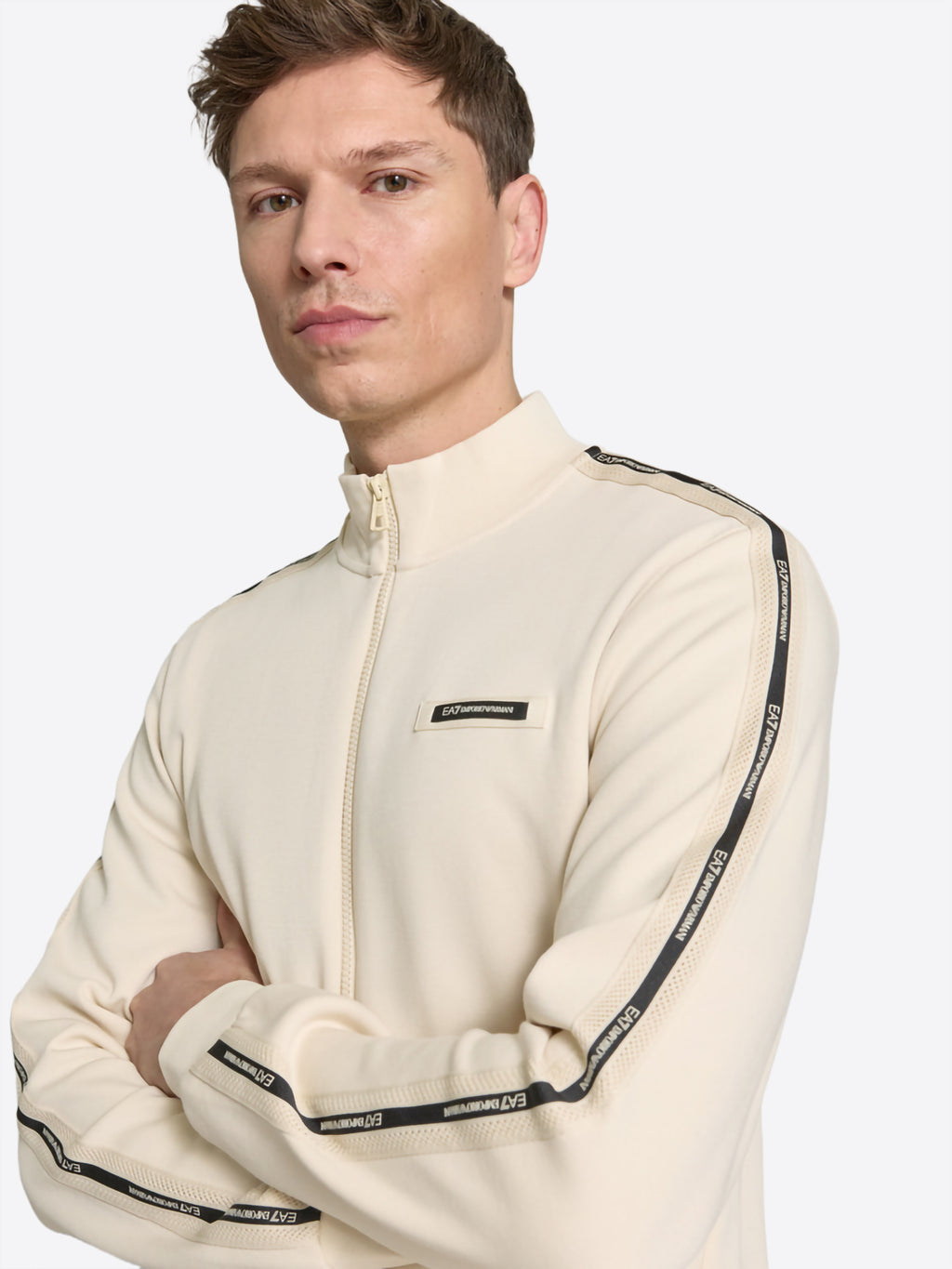 Felpa Full Zip EA7 da Uomo - beige 7M001479U1088 BEIGR