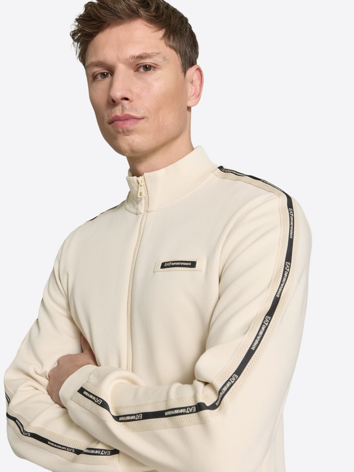 Felpa Full Zip EA7 da Uomo - beige 7M001479U1088 BEIGR