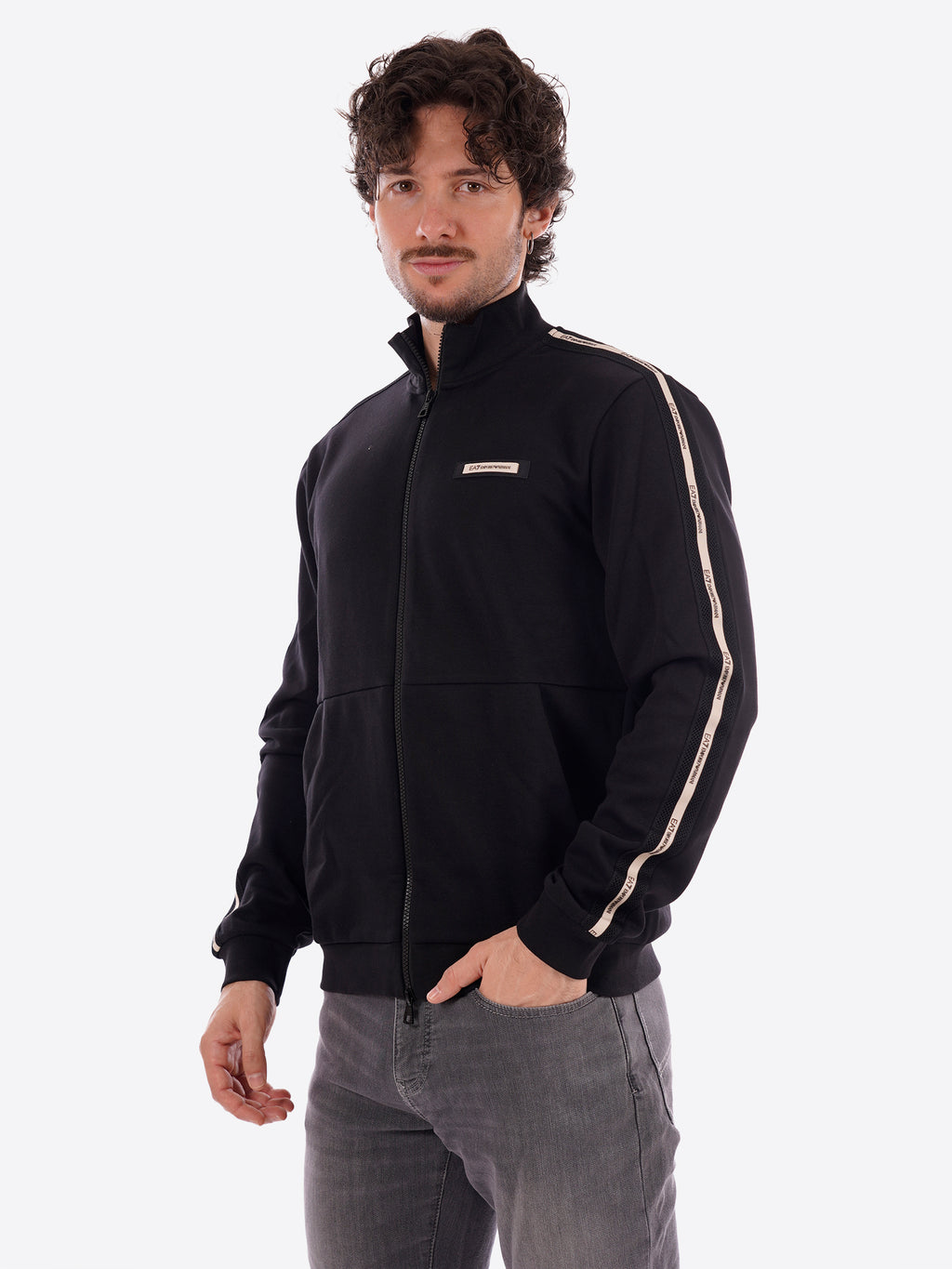 Felpa Full Zip EA7 da Uomo - nero 7M001479UC001 NERO