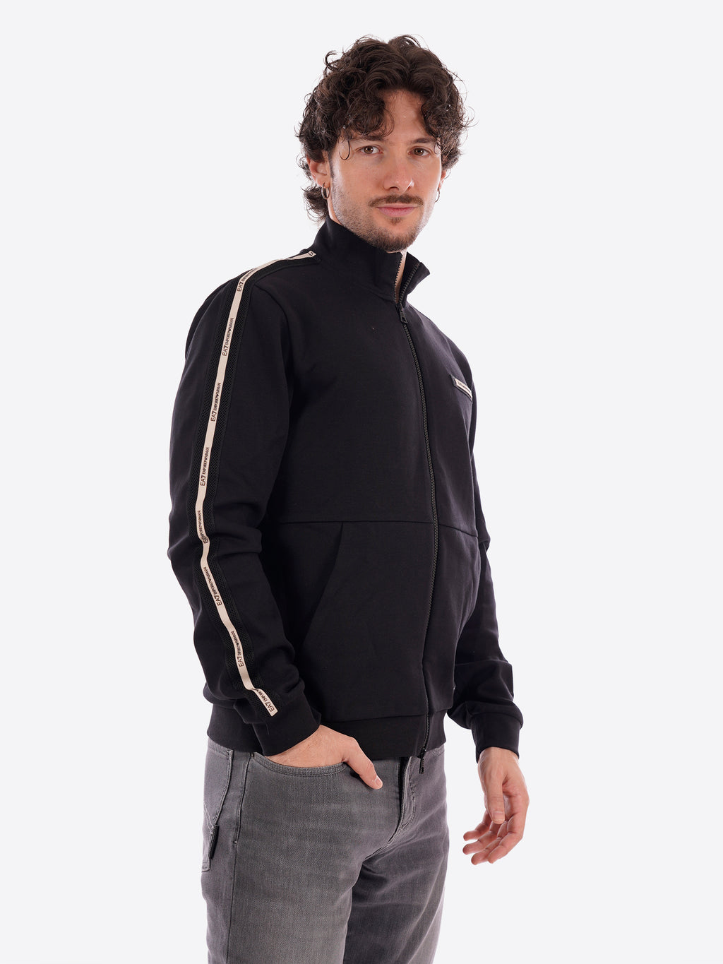 Felpa Full Zip EA7 da Uomo - nero 7M001479UC001 NERO